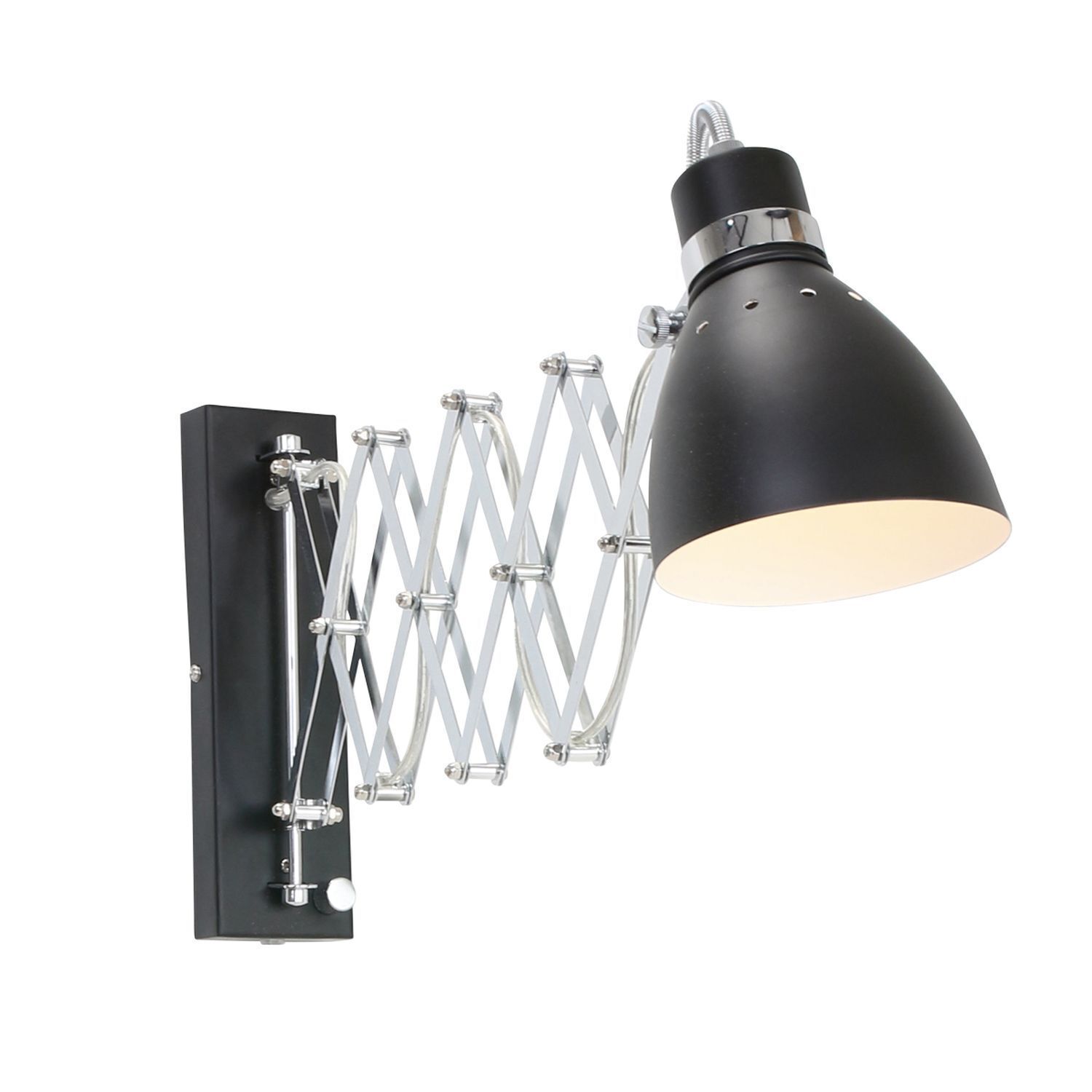 Ausziehbarer Wandspot Schwarz dimmbar E27 mit Stecker Lampe, Leuchte, Beleuchtung