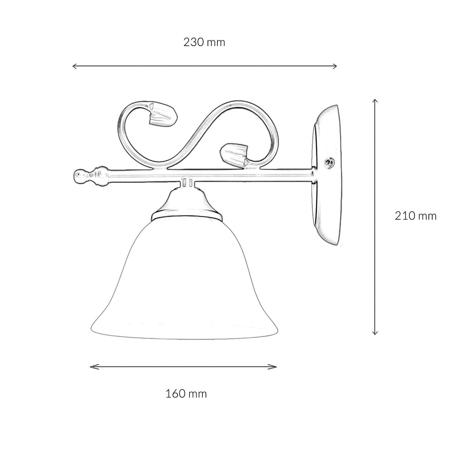 Applique rustique DOROTHEA verre albâtre Lampe