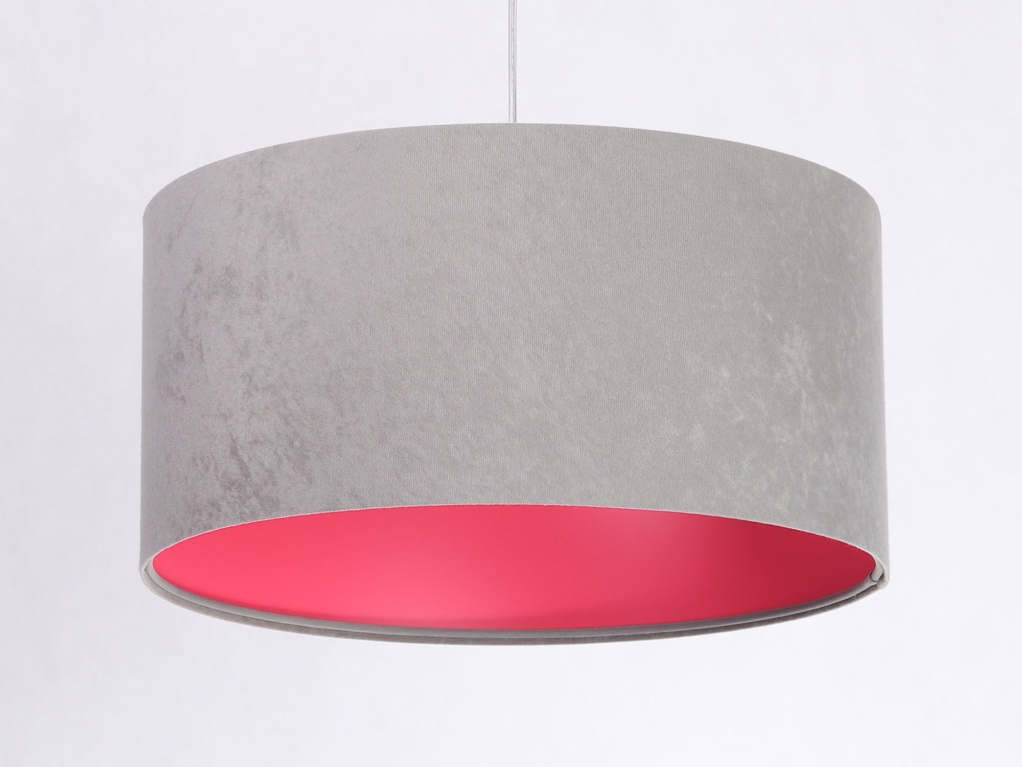 Lampe à suspendre Abat-jour Gris Rose Tissu Rétro Salle à manger