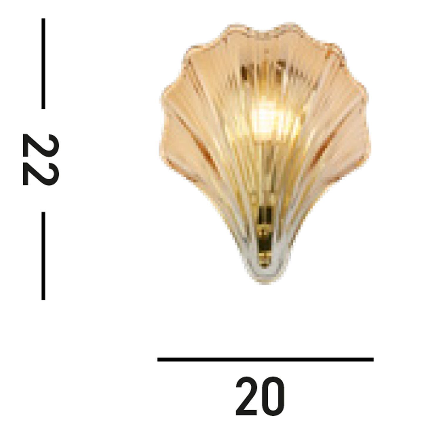 Applique décorative métal verre G9 IP44 en laiton