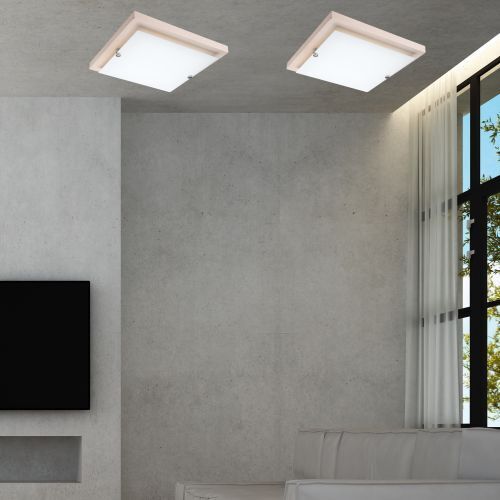 Plafonnier LED ERIN Blanc carré Salon