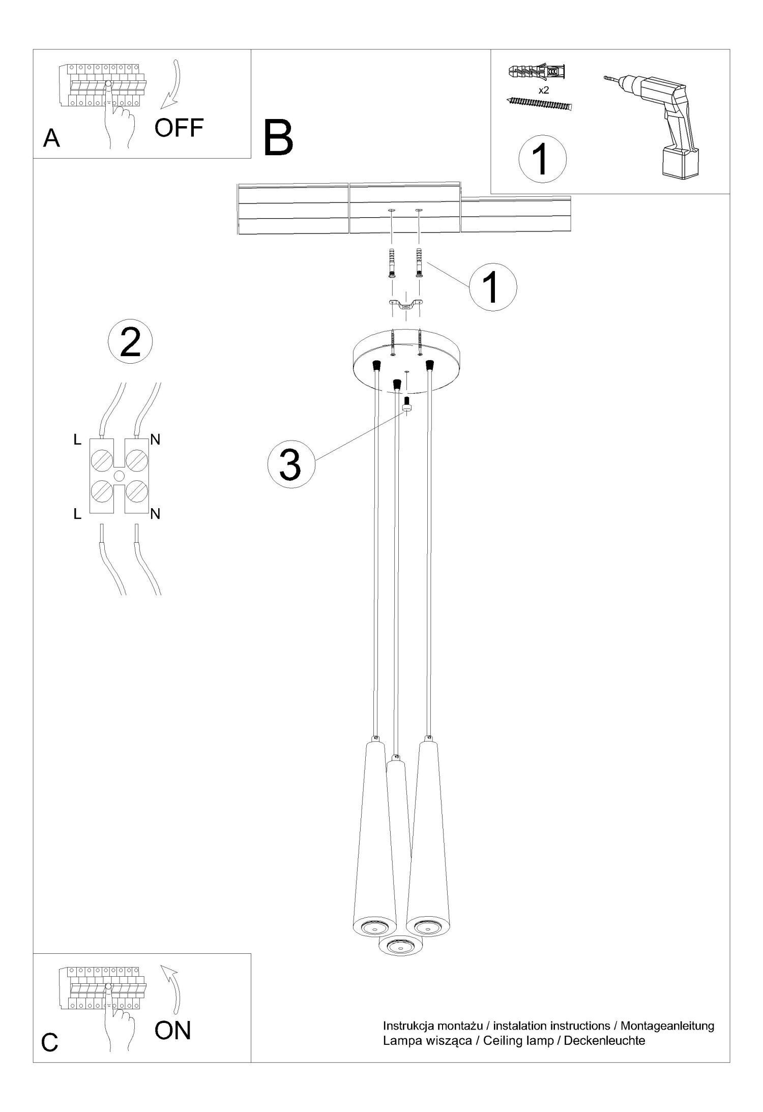 Lampe à suspendre 3 flammes Scandinave Bois Abat-jour GU10