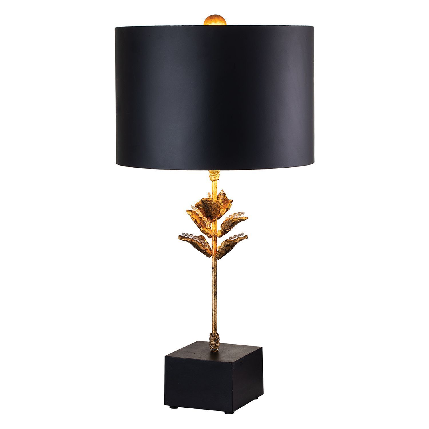 Lampe de table Noir Or Antique Moderne Parchemin Abat-jour