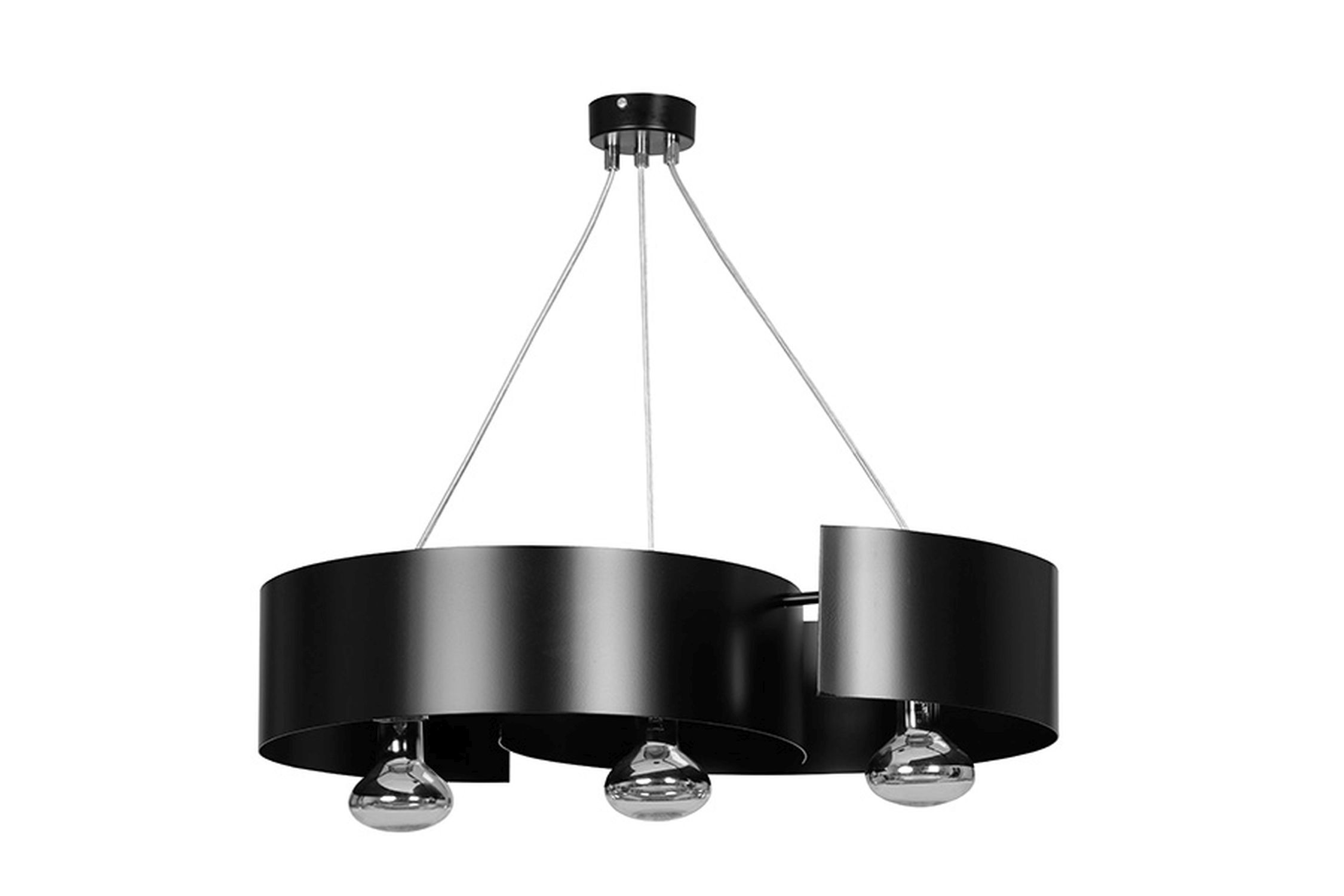 Lampe à suspendre noire métal hauteur réglable 3x E27