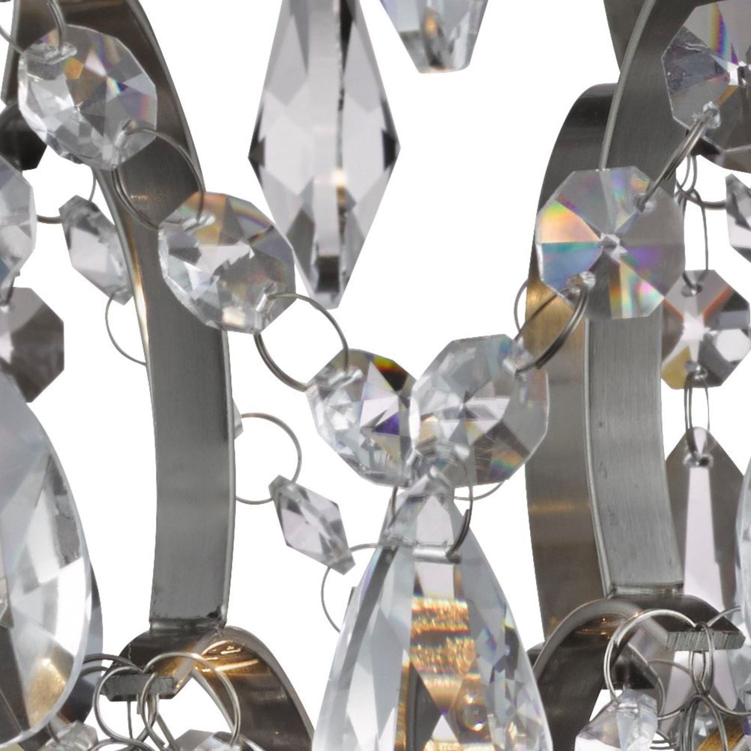 Lampe de plafond IP44 cristal Ø 36 cm GU10 chrome Salle de bains