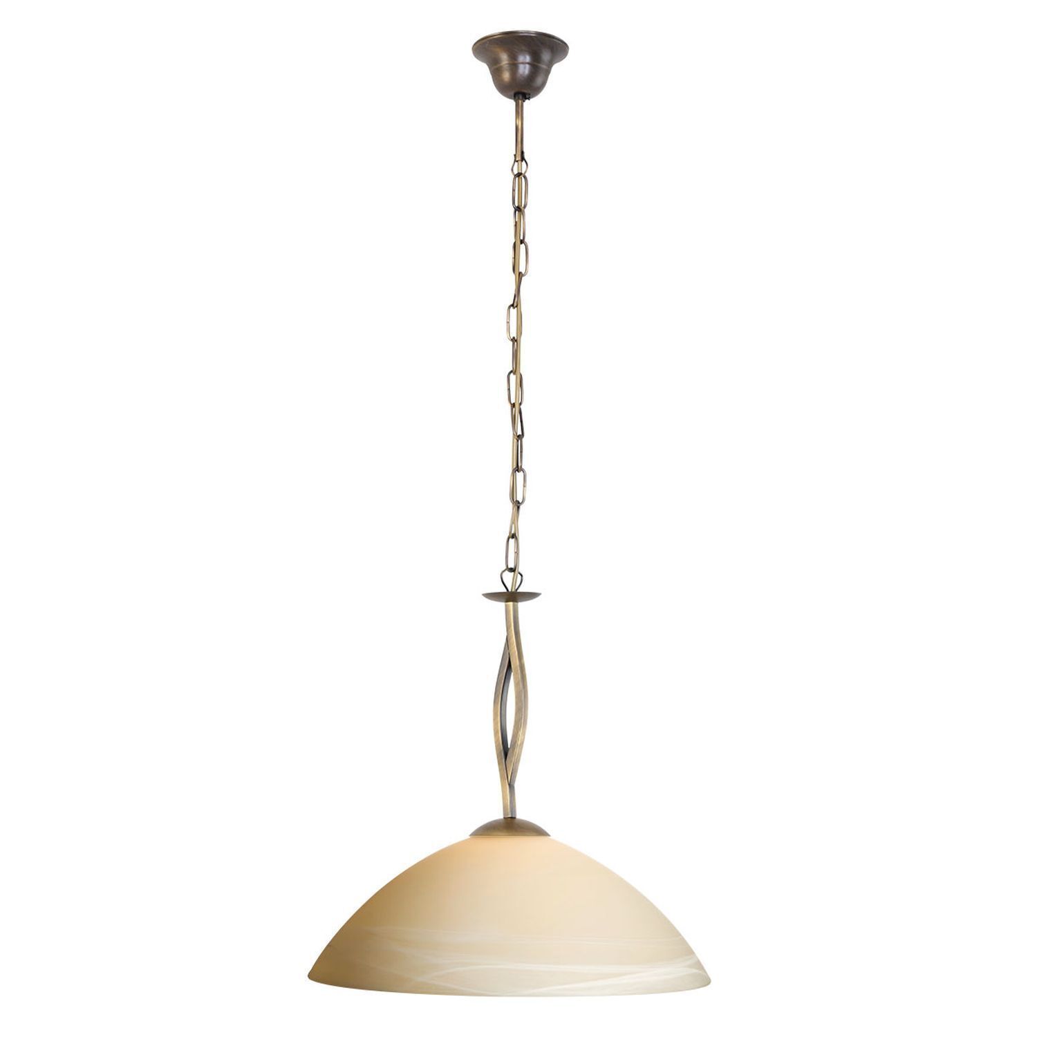 Suspension ronde verre métal Ø45 cm E27 confortable