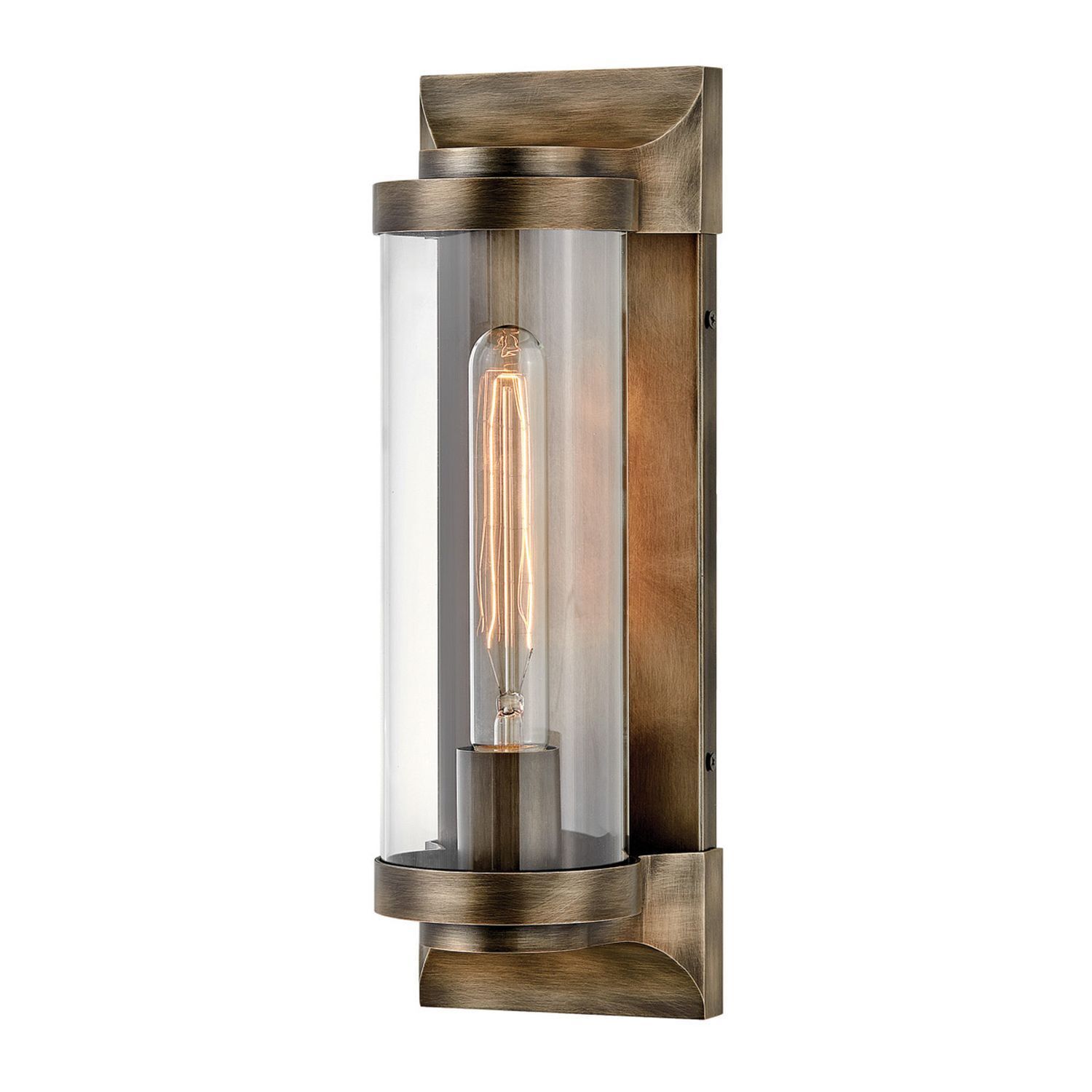 Applique murale extérieure E27 IP44 hauteur 35,6 cm aluminium verre