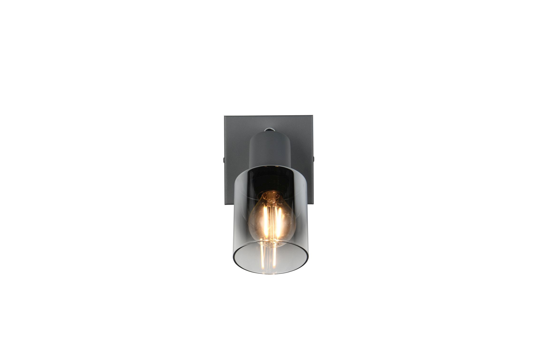 Beweglicher Wandstrahler Rauchglas Metall E14 T:15 cm Leuchte, Licht