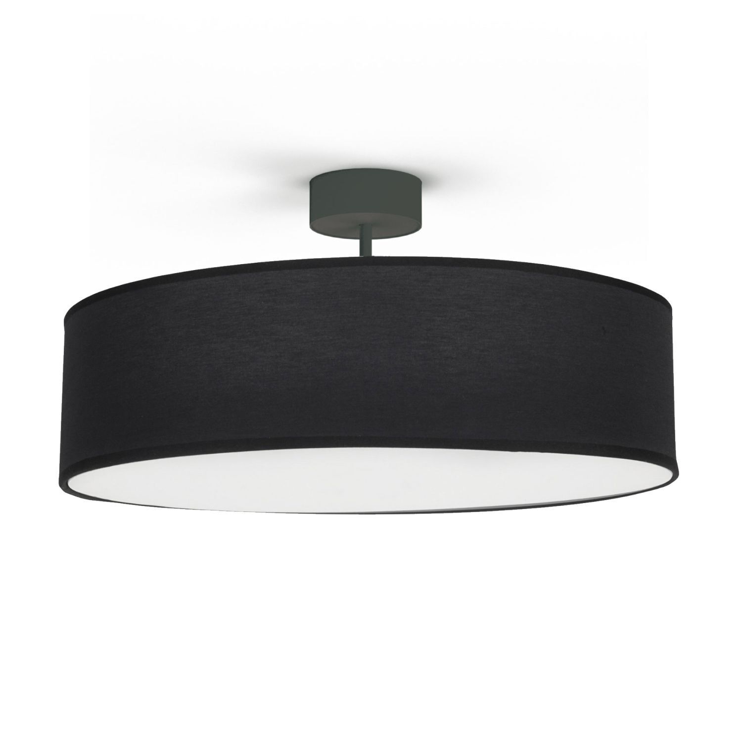 Plafonnier rond Ø 50 cm Tissu Abat-jour 3x E27 faible éblouissement