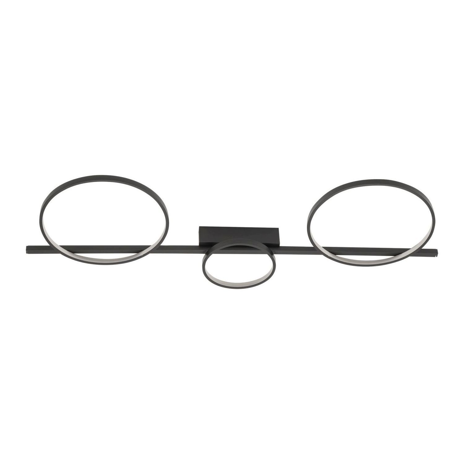 Plafonnier LED Noir 100 cm de long 3000 K 1100 lm Moderne