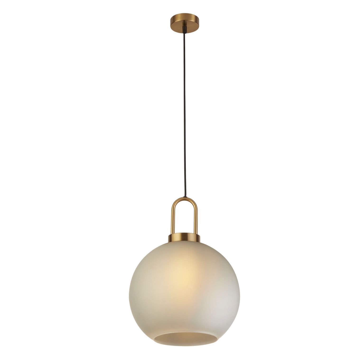 Lampe à suspendre verre Ø 30 cm E27 en laiton blanc gravé rond