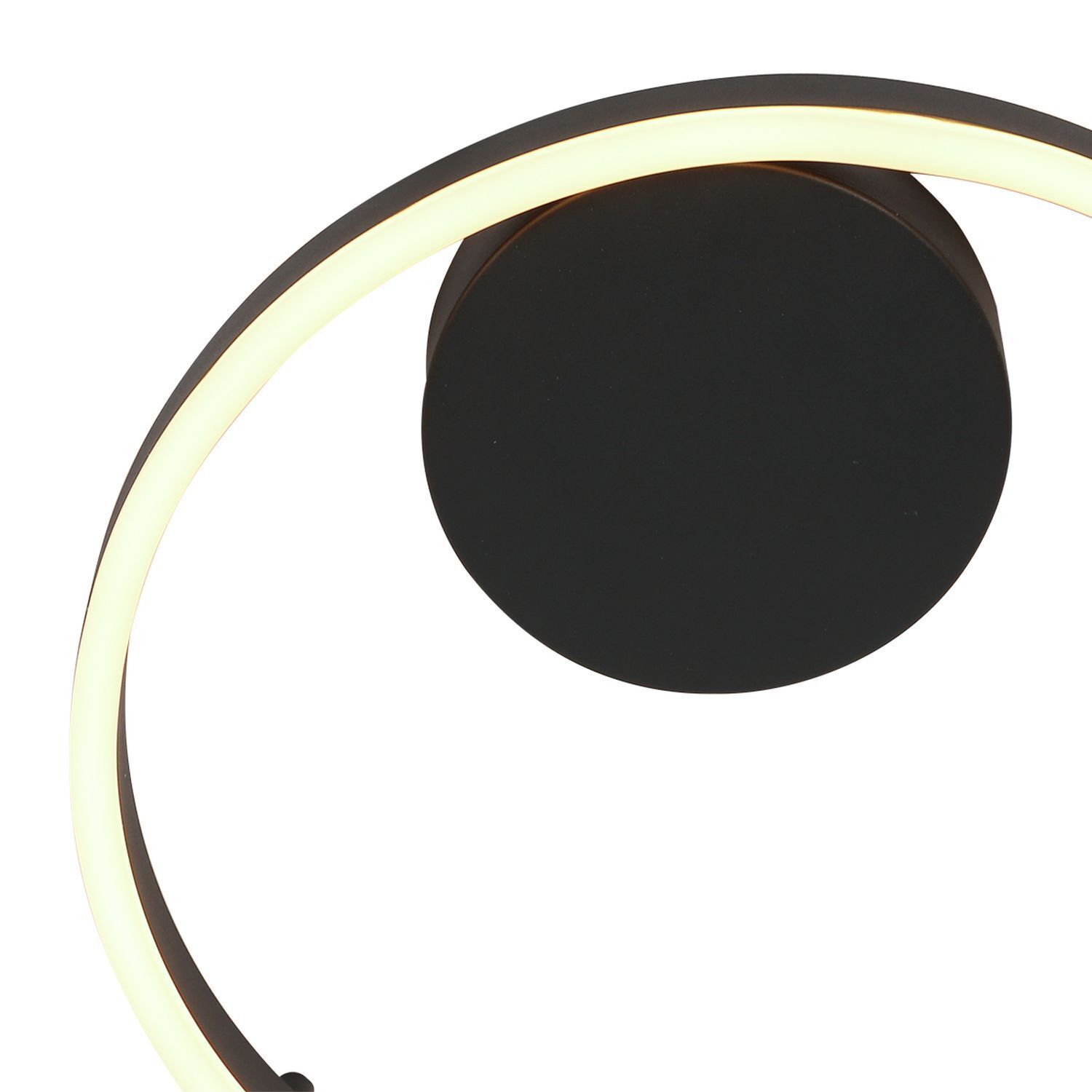 Dekorative LED Wandleuchte Metall Schwarz B:40 cm Ring Dekorative LED Wandleuchte Metall Schwarz B:40 cm Ring