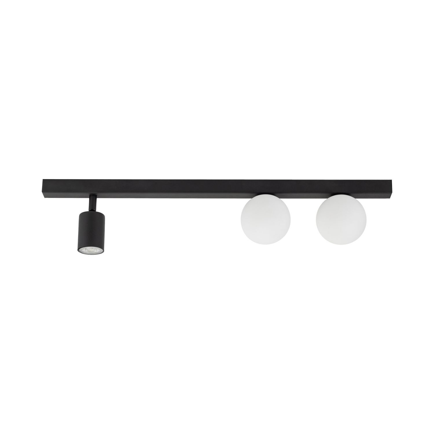 Spot de plafond métal verre 70 cm long GU10 + 2x G9