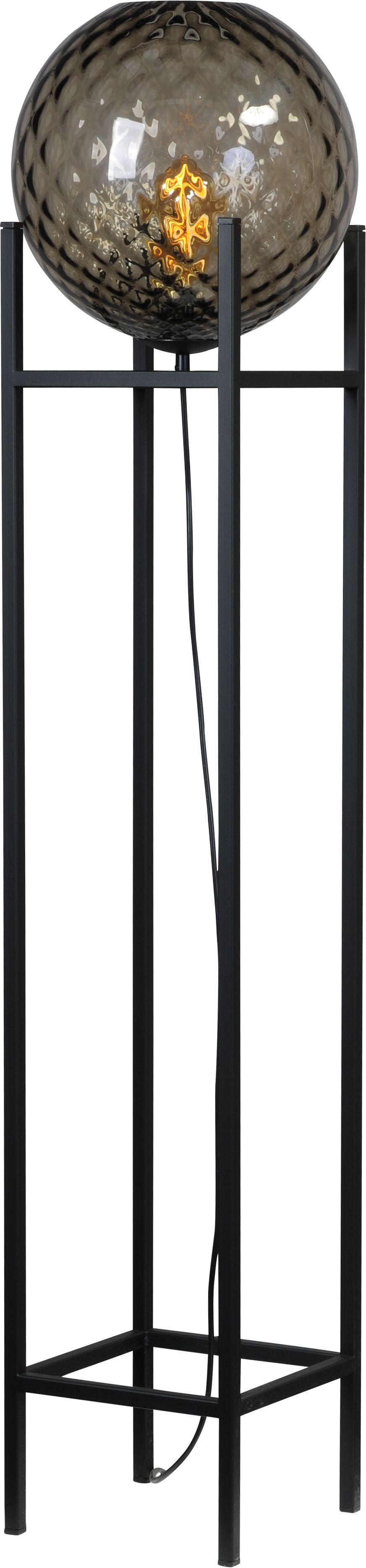 Lampadaire noir métal verre petit 127 cm salon