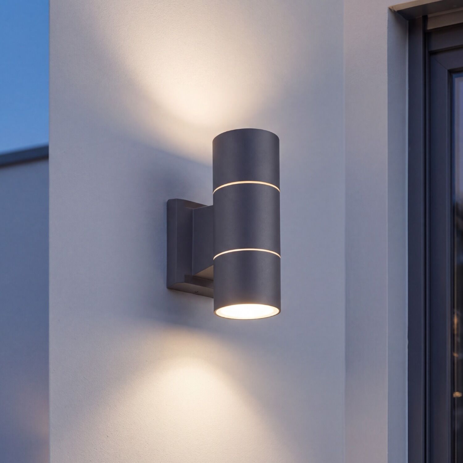 Außenlampe, Wandleuchte, Wandmontiert, Grau, Beleuchtung
