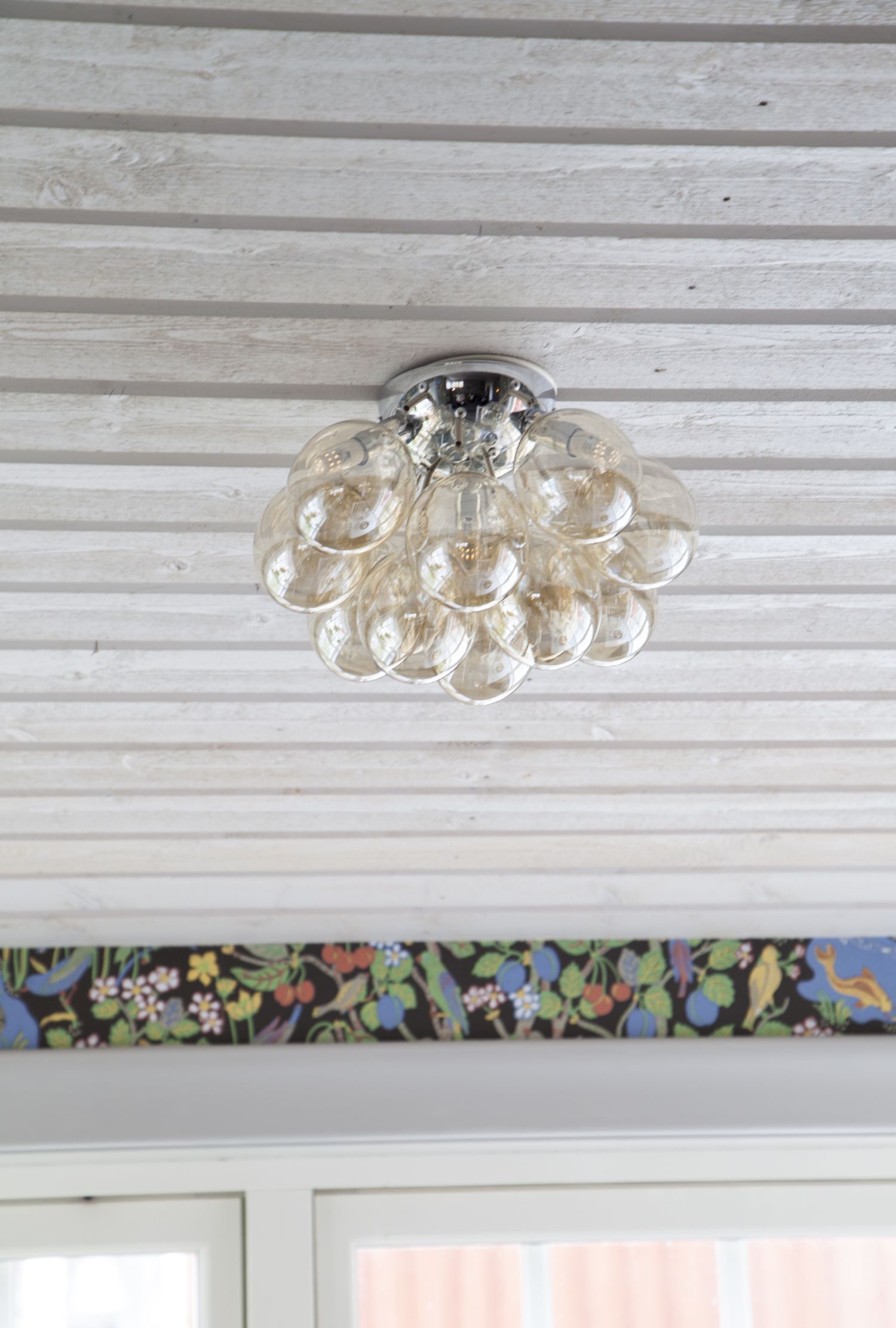 Lampe de plafonnier en métal verre fumé 30 cm de large 3-flamme G9 Leuchter, Lampe, Deckenleuchte, Leuchte