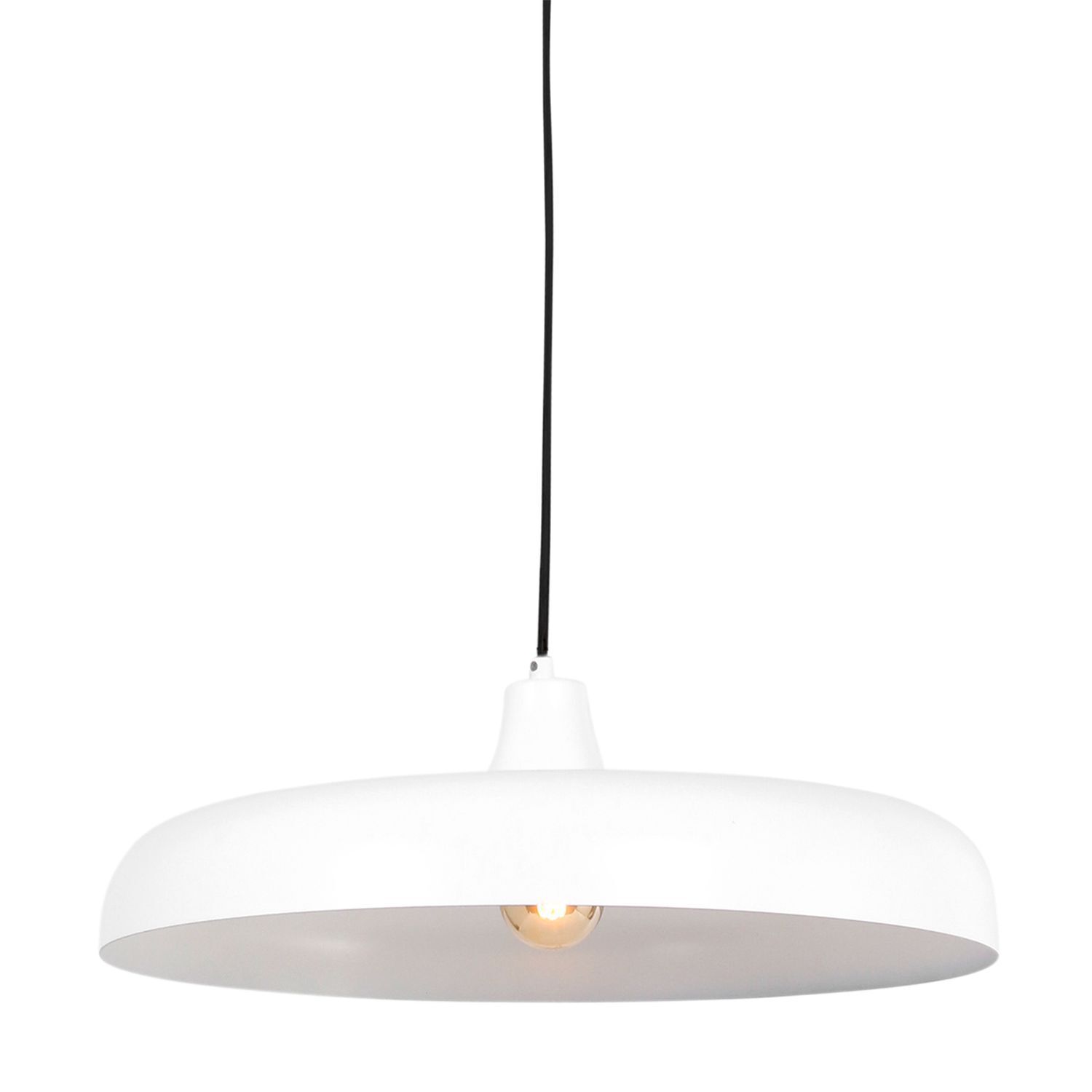 Lampe à suspendre blanche en métal Ø50 cm rond E27 Design moderne
