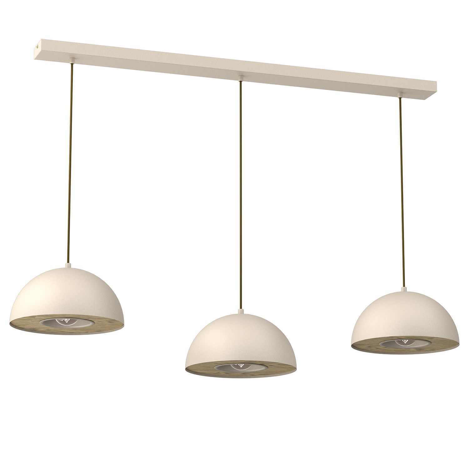 Lampe à suspension allongée Métal Beige 132 cm E27 Loft