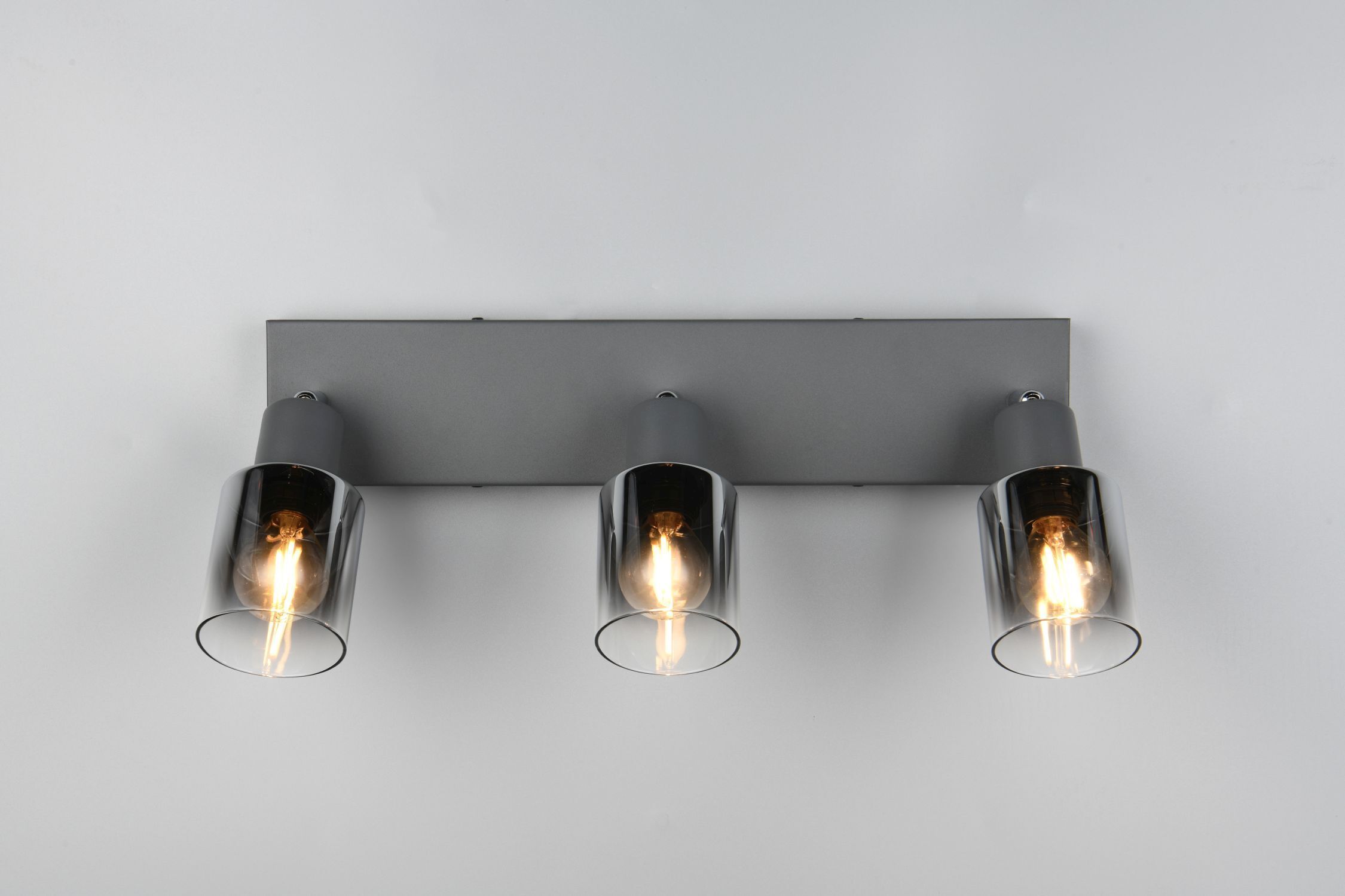 Spot de plafond réglable verre fumé métal E14 3 flammes Leuchte, Deckenleuchte