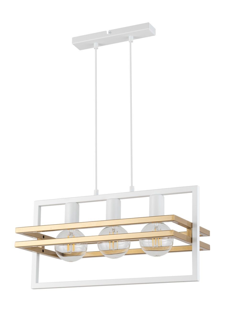 Suspension Métal Blanc Or 3-flmg jusqu'à 0,8 m élégant