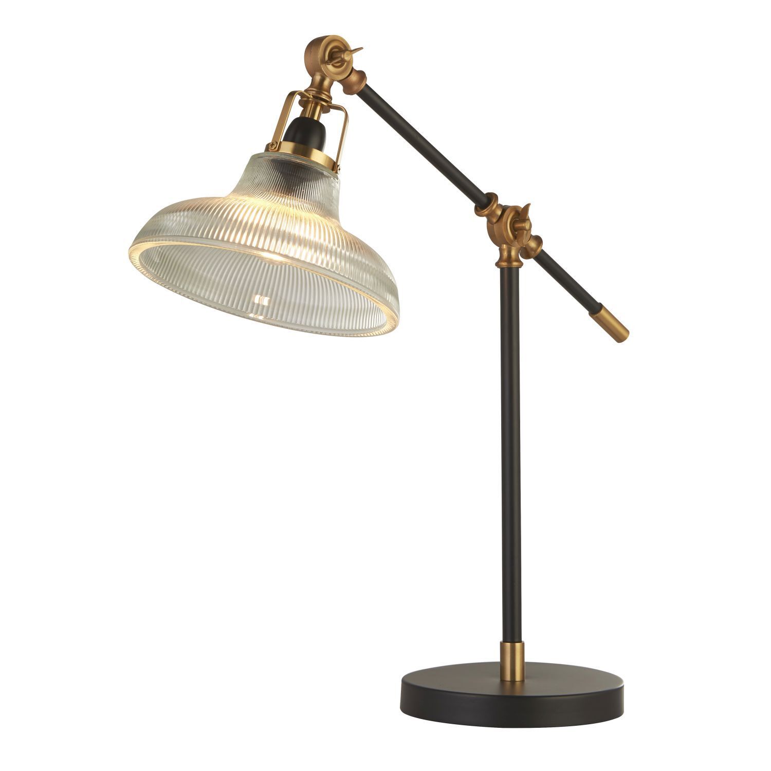 Lampe de bureau réglable 44-67 cm verre métal vintage E14