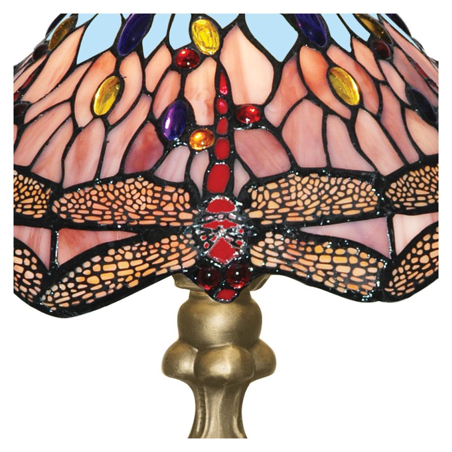 Lampe de table Tiffany style 45 cm de haut en verre coloré métal E27