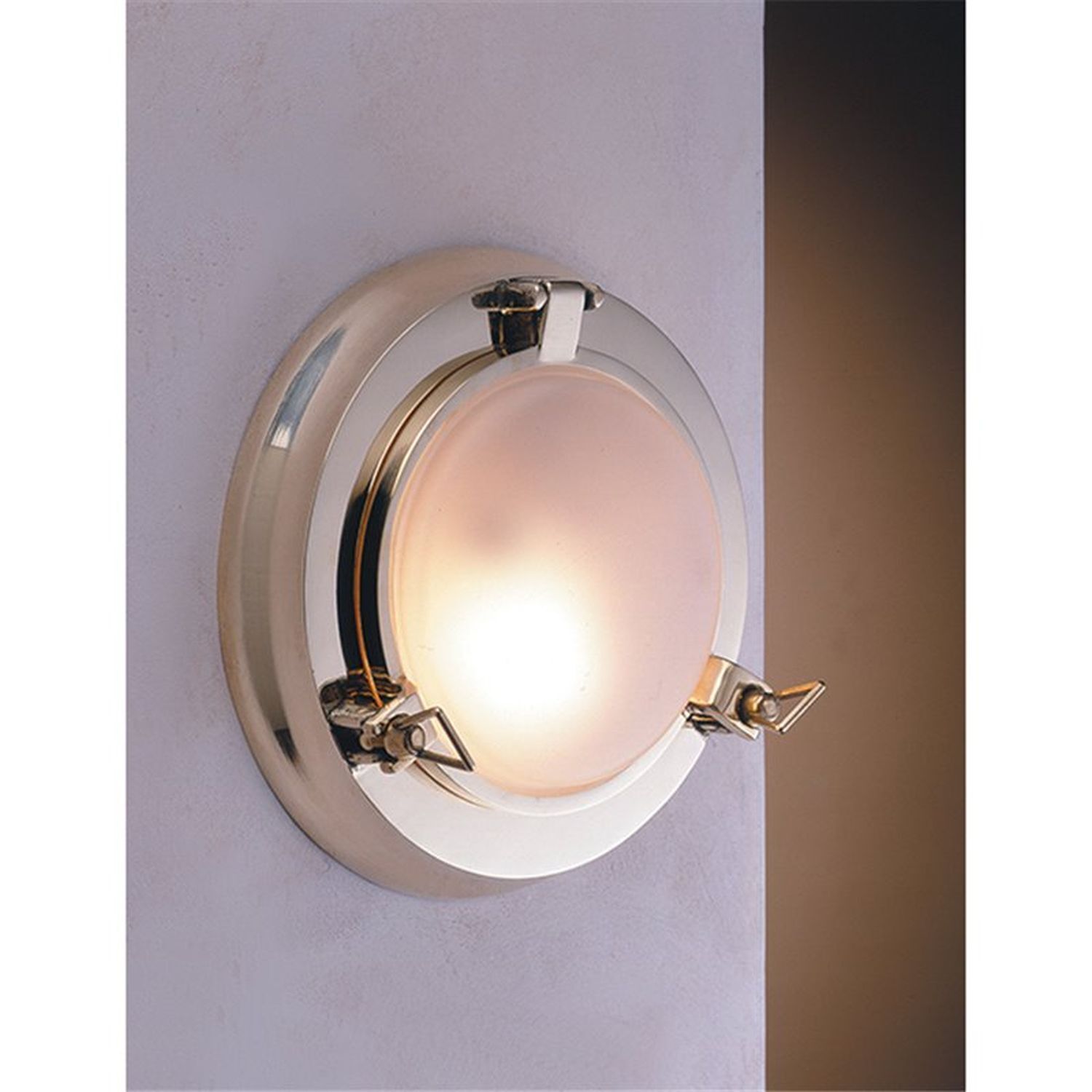 Applique LED RIVANA laiton Ø28cm rond Maritim