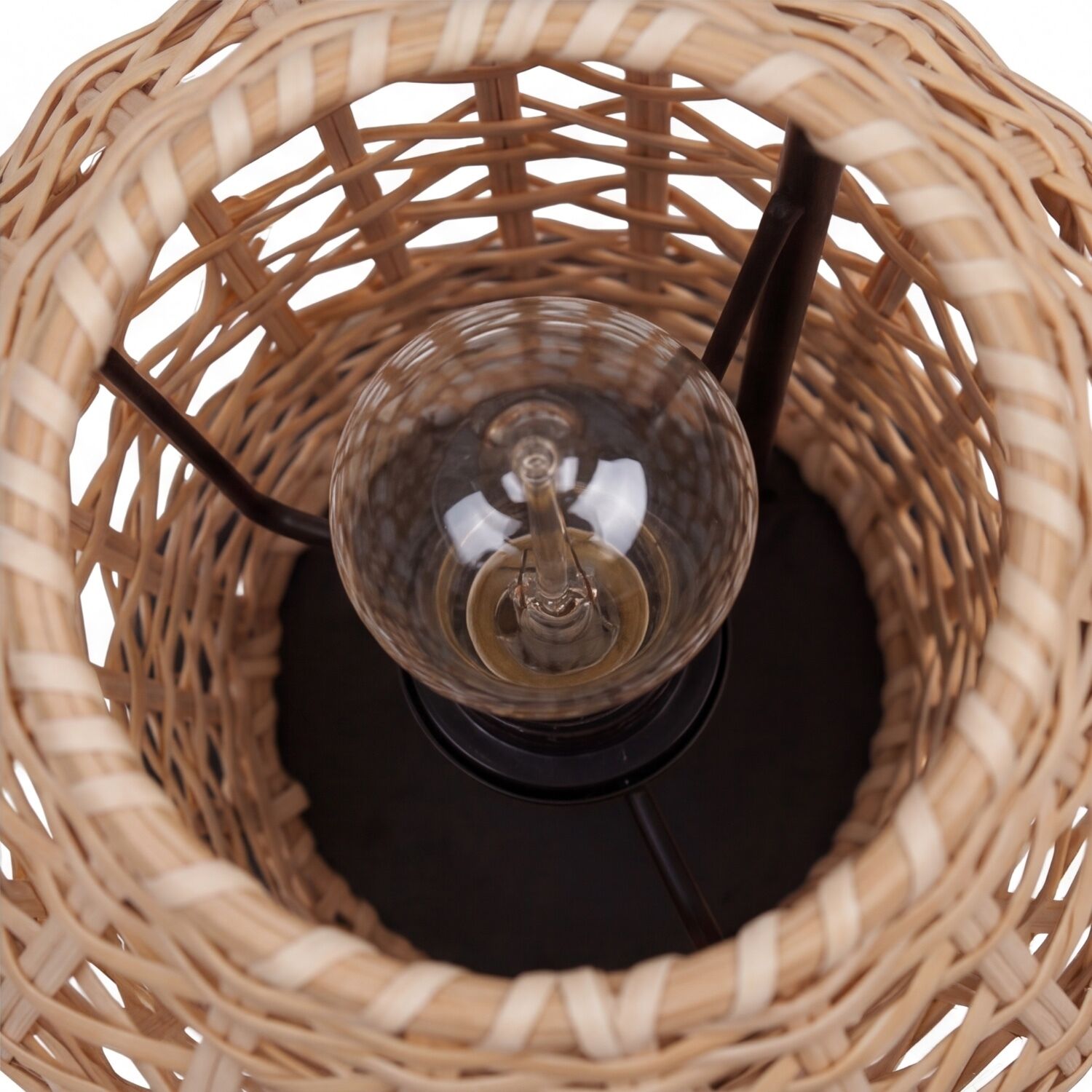 Stehlampe Rattan Natur niedrig 60 cm E27 Skandinavisch korb, Lampe, Lampe, Licht, Kugellampe