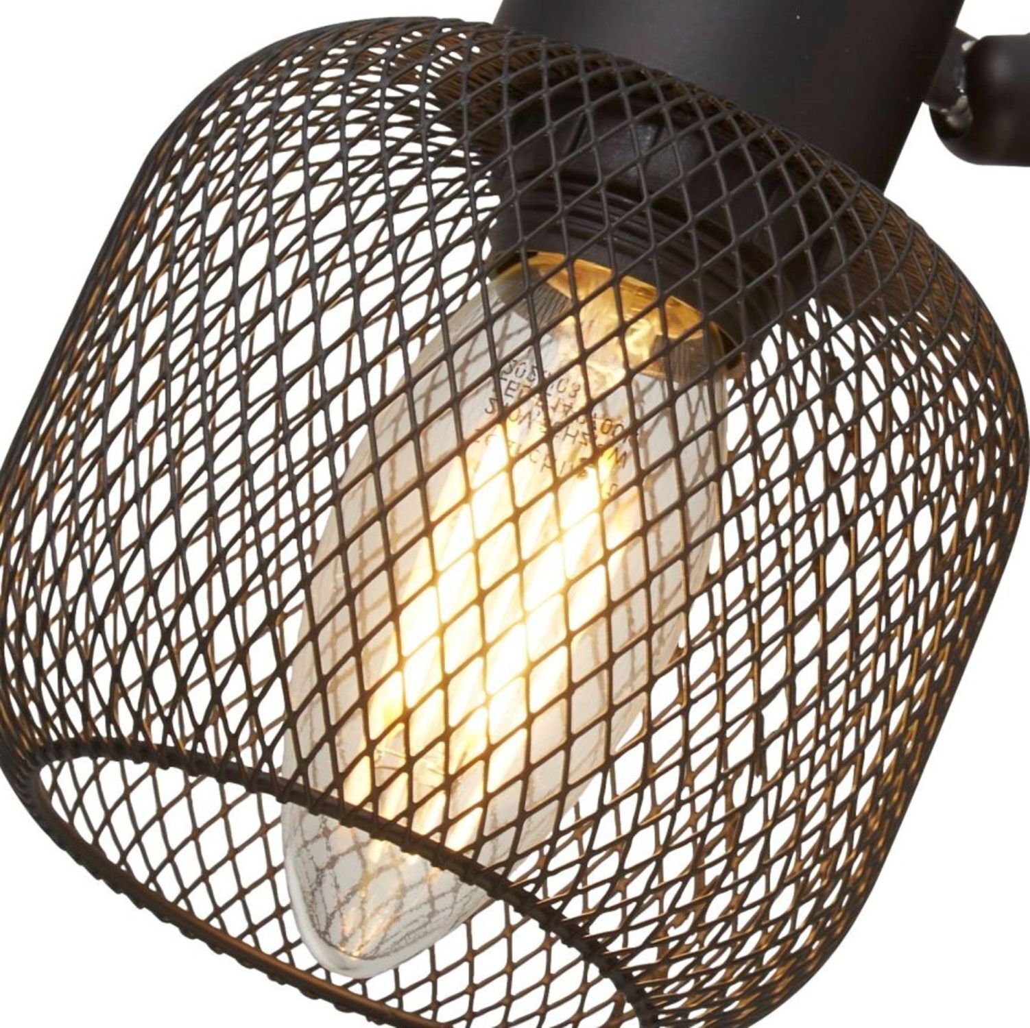 Spot de plafond 4 flammes E14 noir métal rétro design