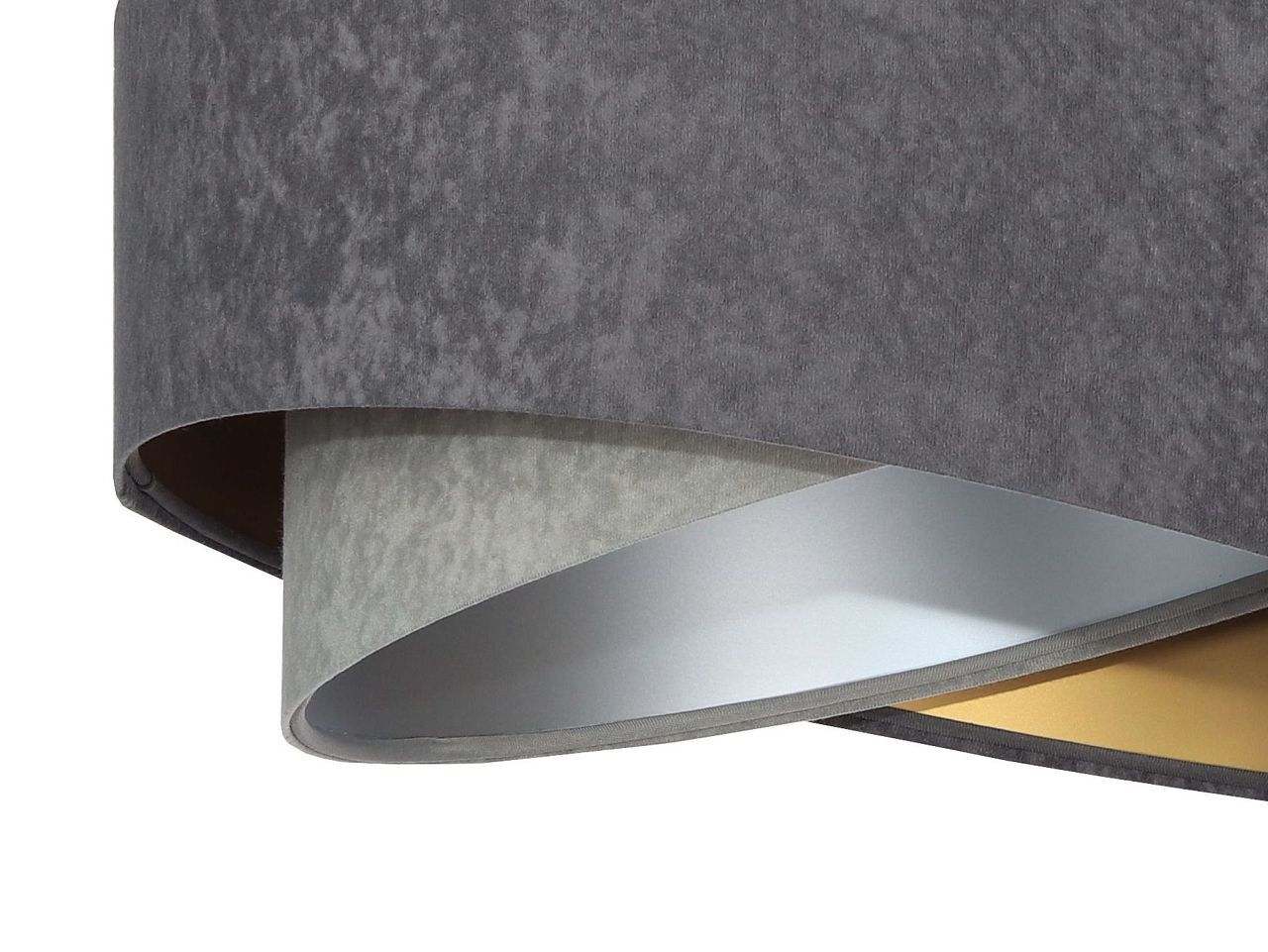 Lampe à suspendre Gris Argent Or Ø 50 cm Abat-jour en tissu Lampe
