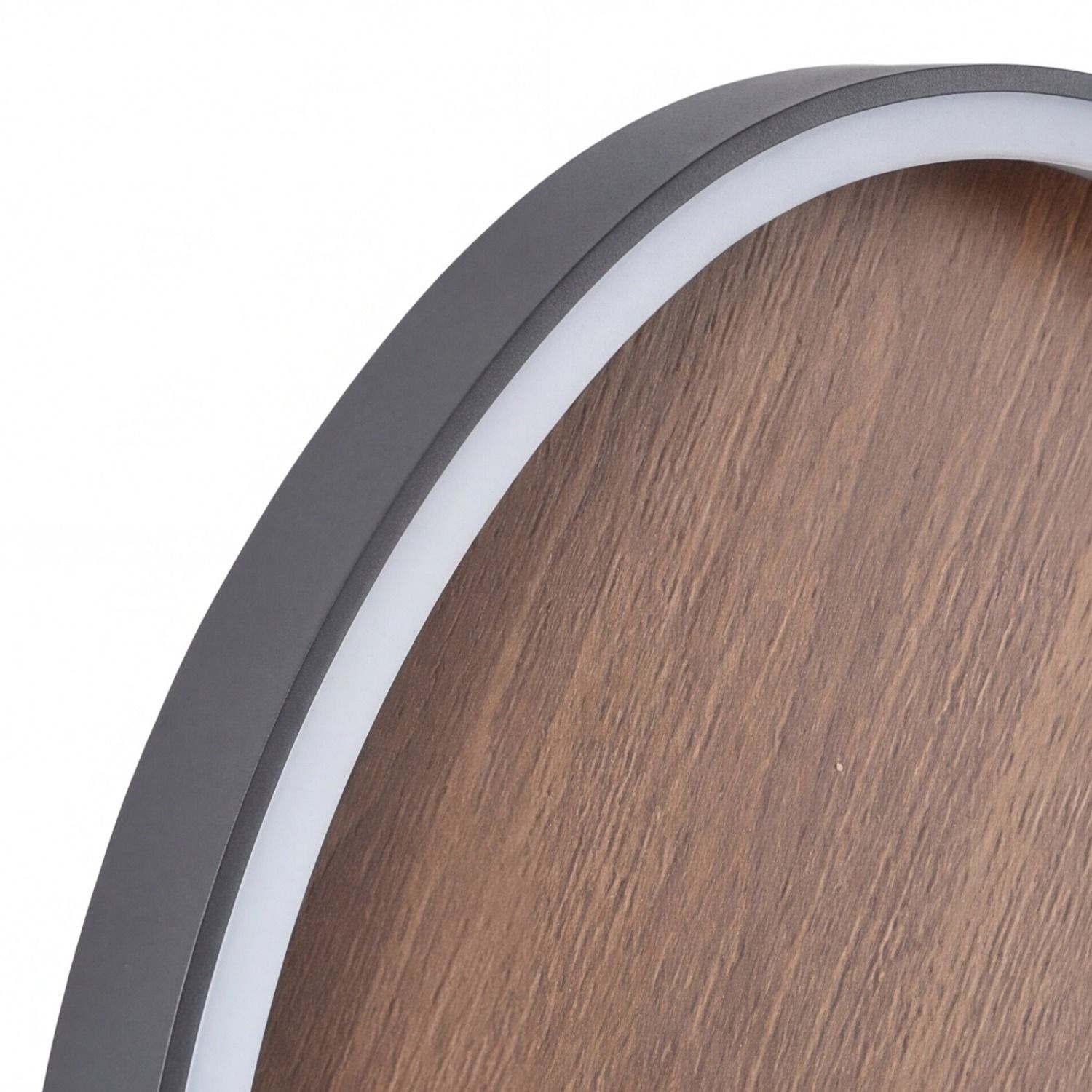 Applique LED Nature Noir L:85 cm 60W Scandinave Holz, Holzoptik, Kante, Rund, Verkleidung