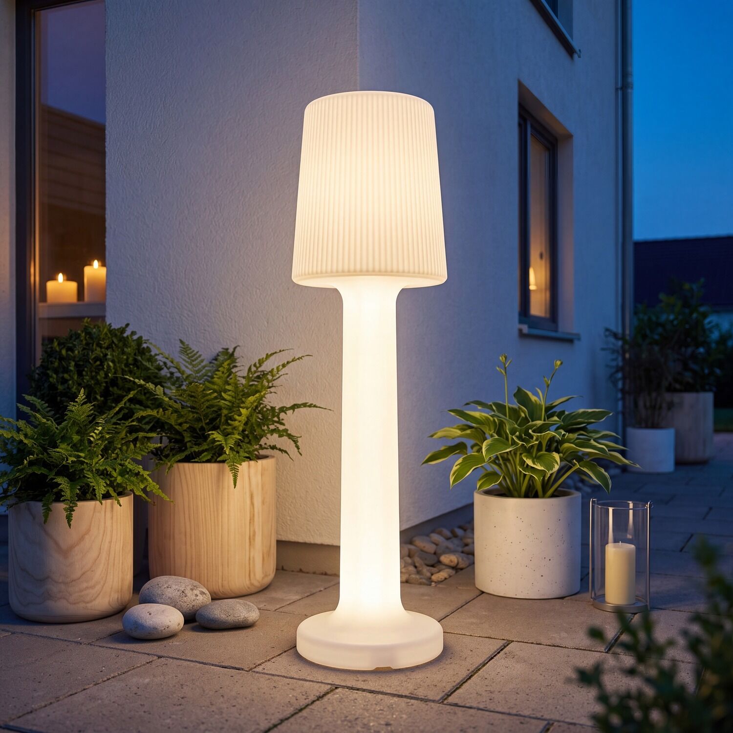 126615-aussenlampe-led-110-cm-weiss-ip65-2700-k-warmweiss-1600-lm-dekorativ-mit-kabel-stecker-stehlampe-aussen-wegeleuchte-gartenlampe-1 Tischlampe, Außenbeleuchtung, LED, Standlampe, weiß