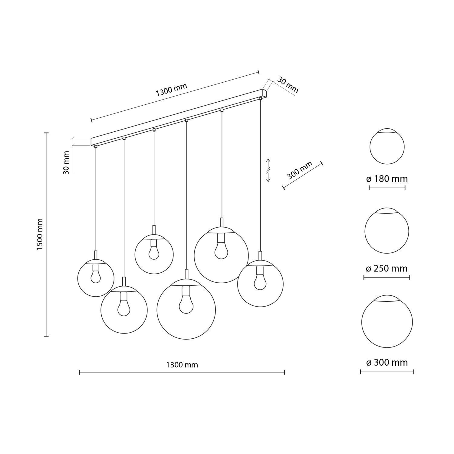 Hängeleuchte Rauchglas Metall 130 cm lang H: max. 150 cm Diagramm, Handlung