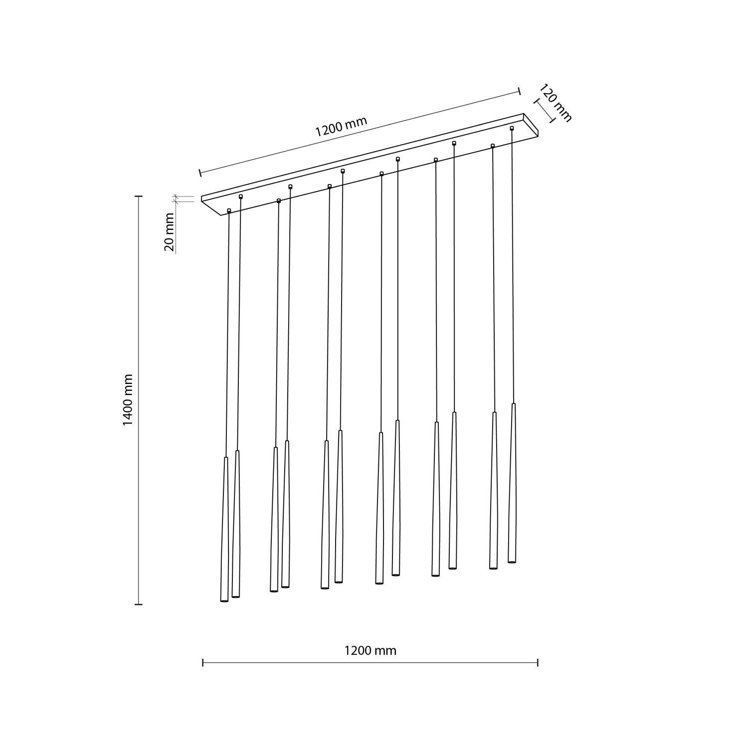 Suspension métal brun H : max. 1,4 m réglable L : 1,2 m Suspension métal brun H : max. 1,4 m réglable L : 1,2 m