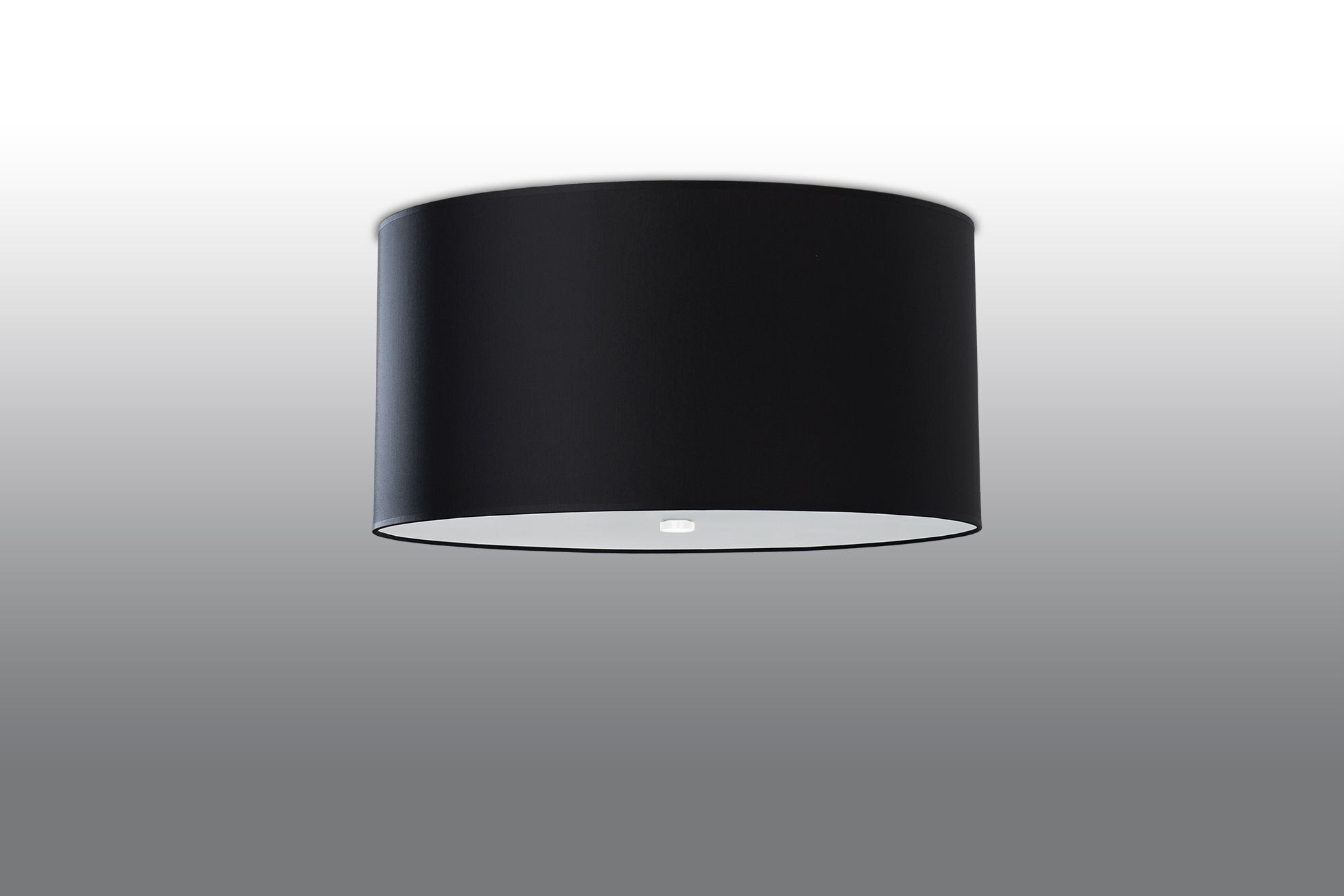 Lampe de plafonnier noir rond Ø 50 cm tissu verre 5x E27
