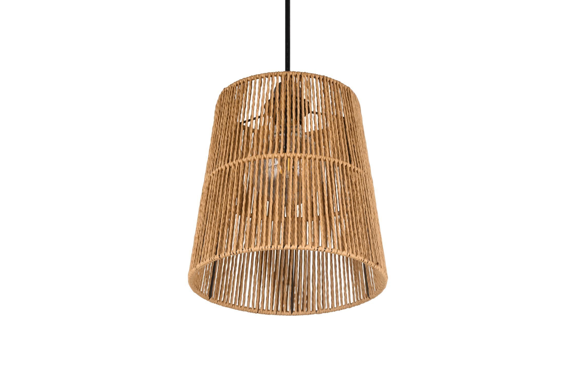Lampe à suspendre ronde papier brun E27 Ø24 cm confortable
