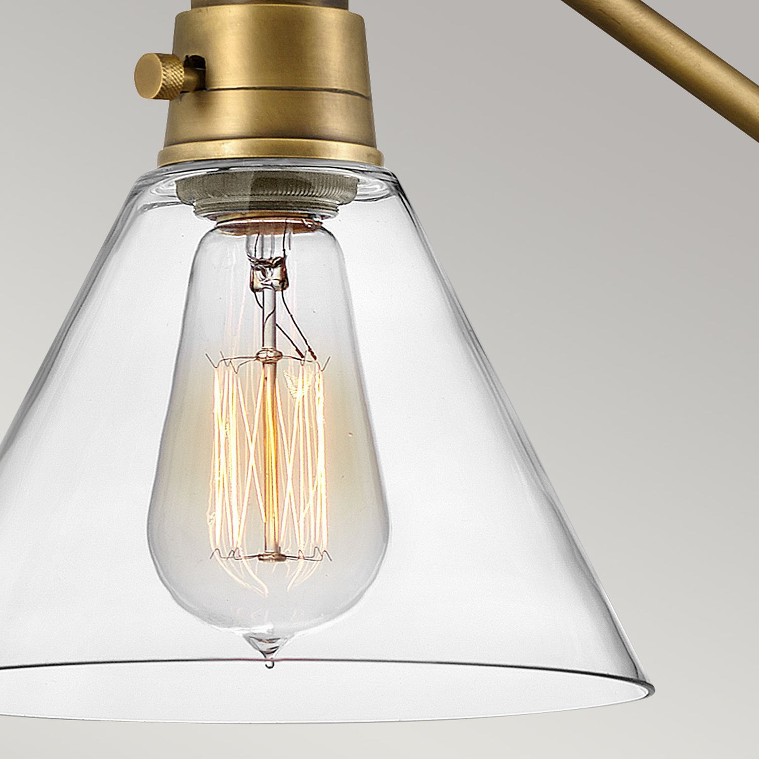 Applique en métal verre ajustable E27 en laiton antique Licht, Lampe