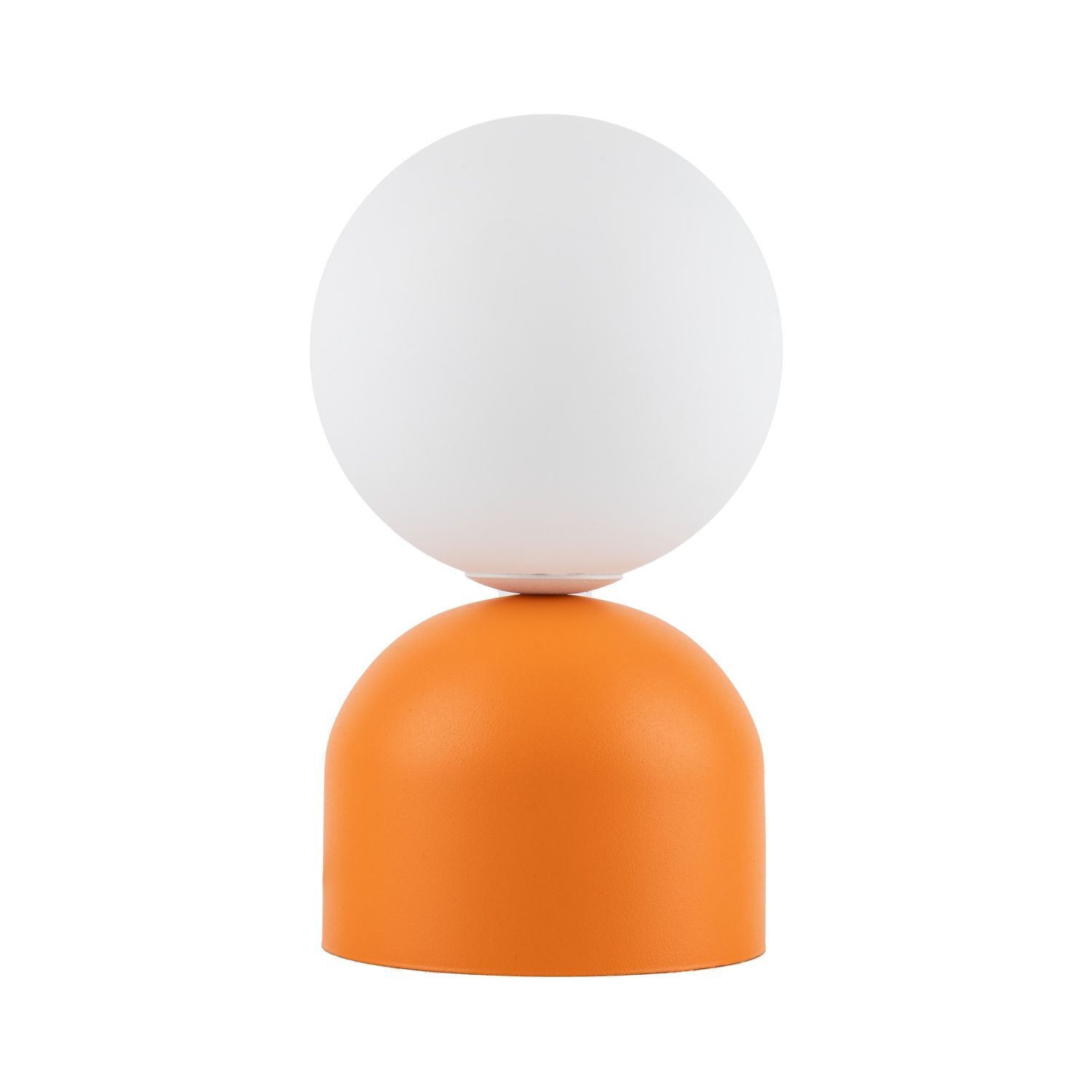 Lampe de table orange blanc métal verre H : 21 cm petit G9 Ballon, Kugel
