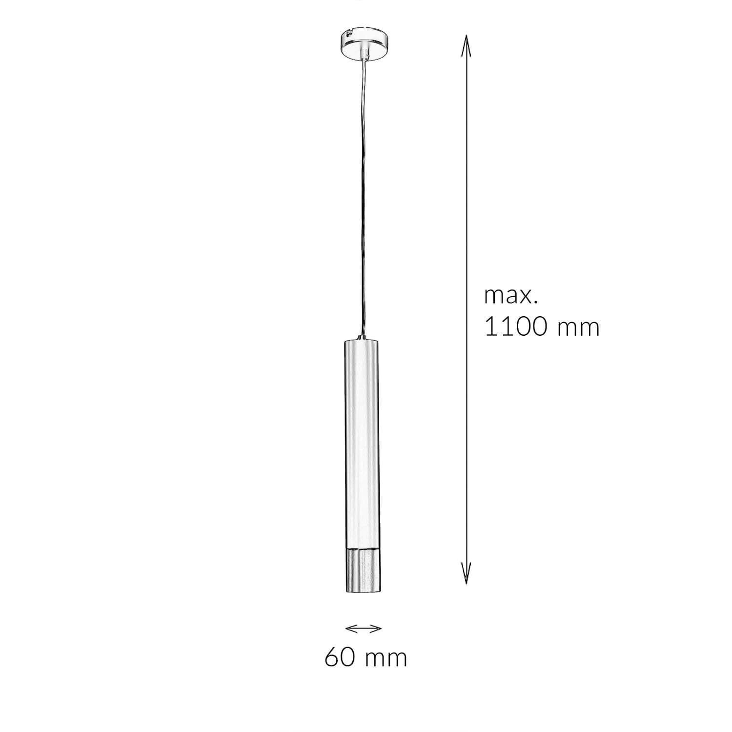 Lampe à suspendre Métal Cylindre Noir Or Moderne GU10