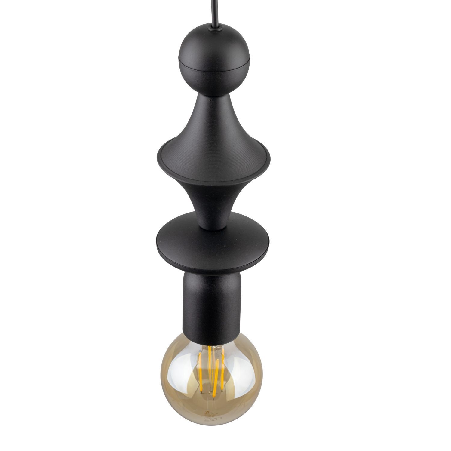 Lampe à suspendre noire métal Ø10 cm E27 minimaliste