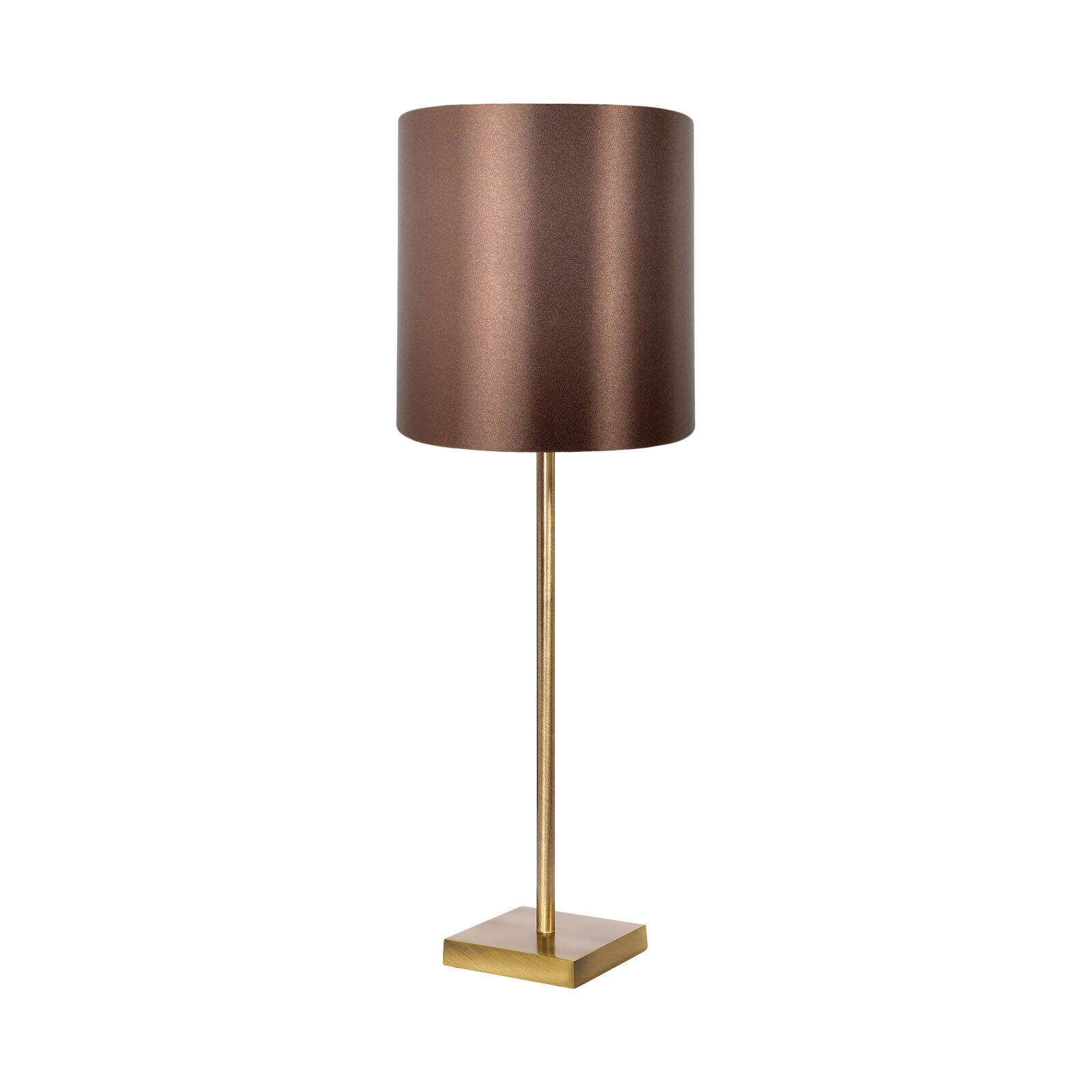 Lampe de table E27 68,5 cm laiton tissu en bronze clair brun