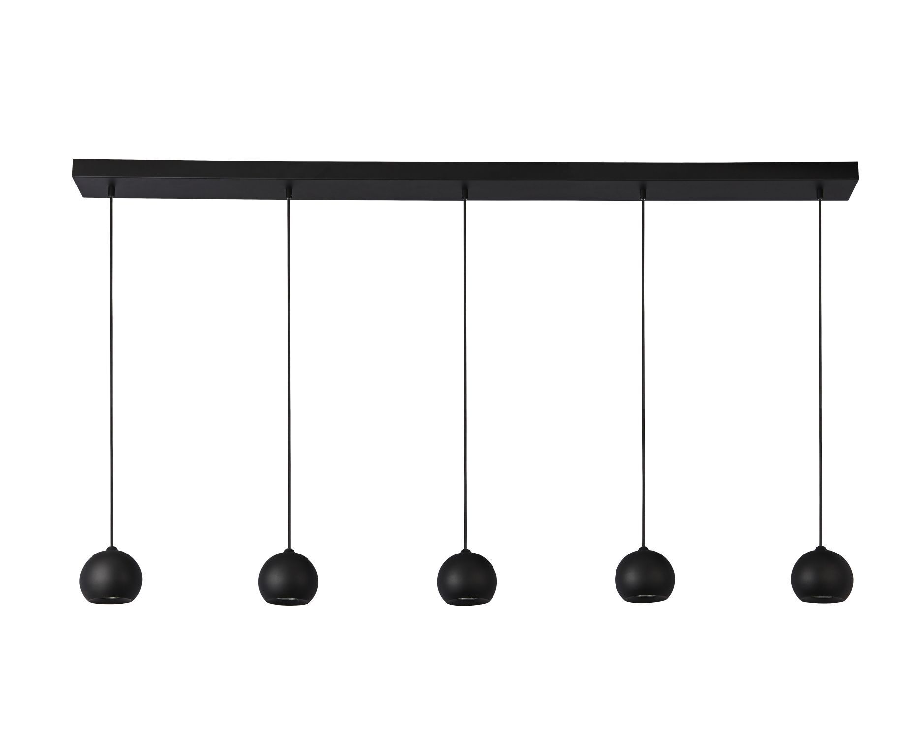 Lampe à suspendre noire longueur 160 cm H : max. 2 m 5-flamme GU10