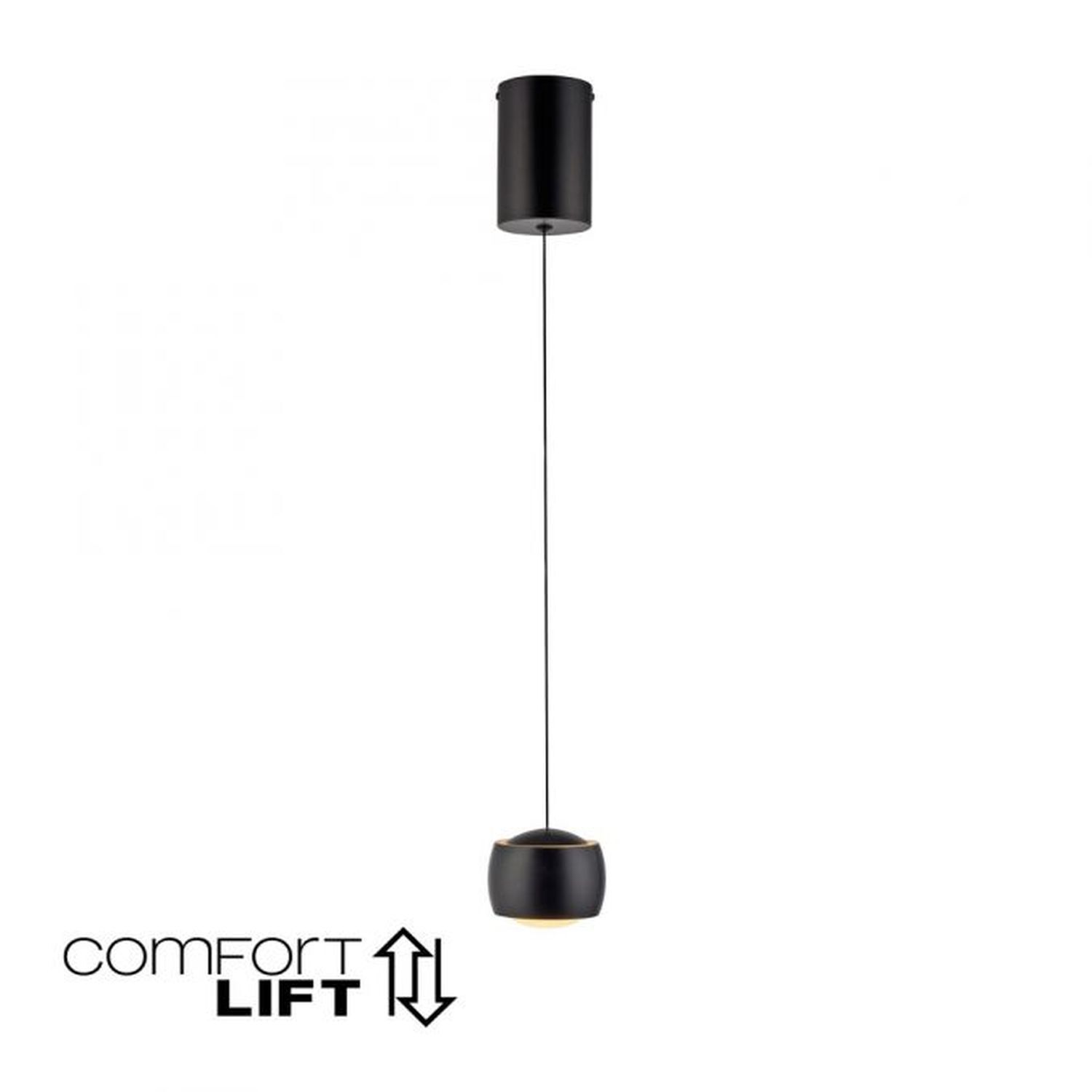 Suspension LED métal blanc chaud 3000 K 800 lm noir Lampe