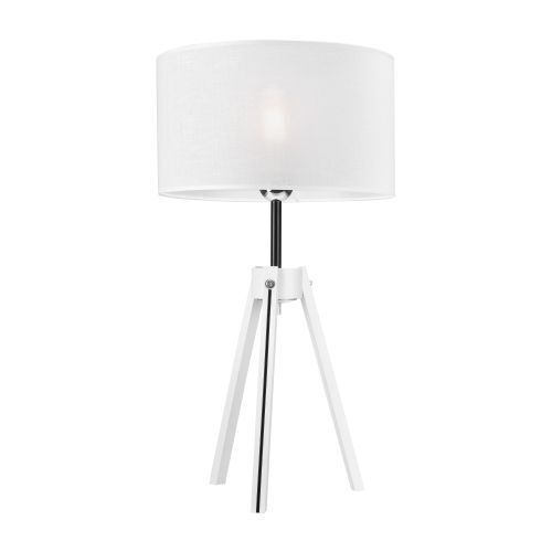 Lampe de table Blanc Tissu rond H:62cm réglable