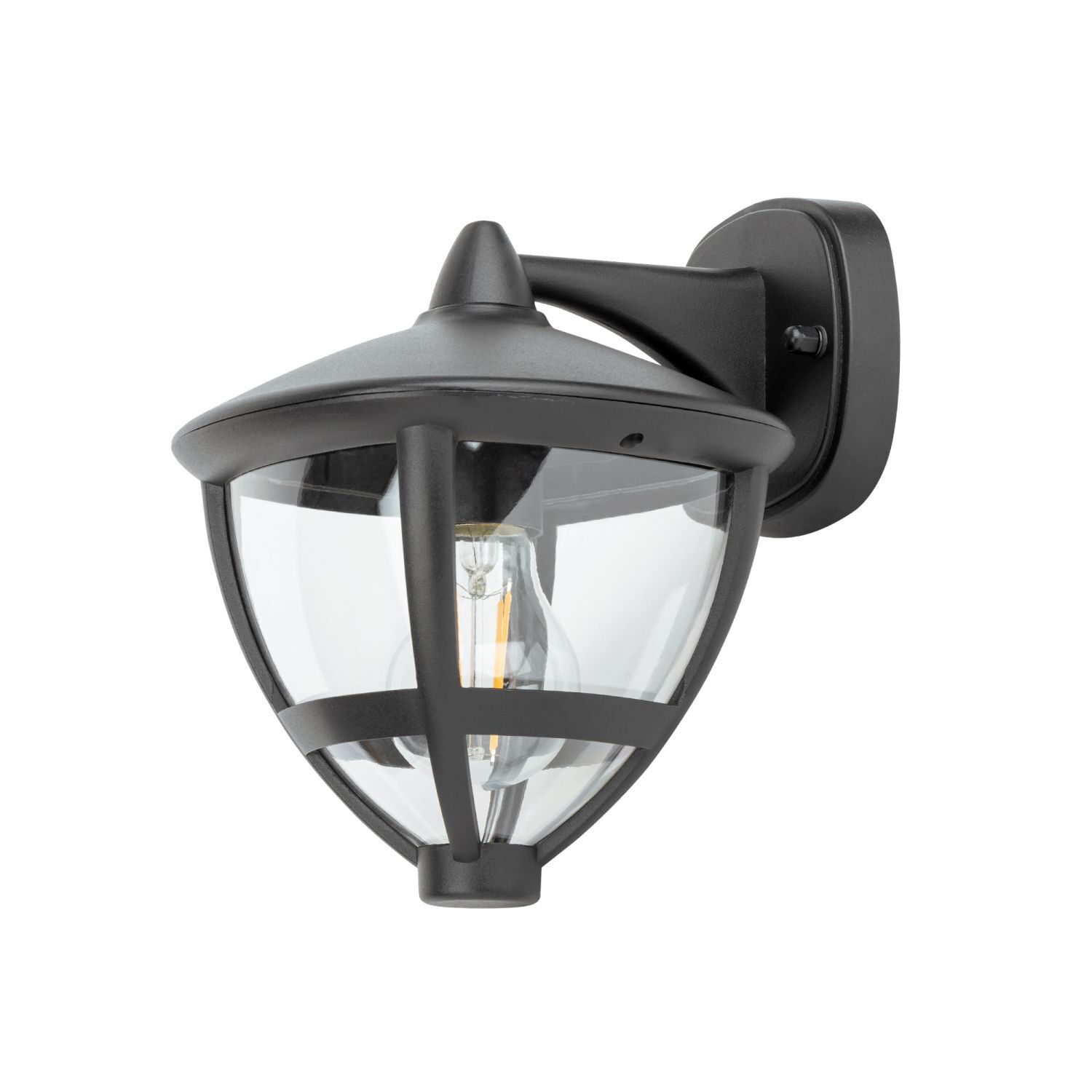Applique murale extérieure IP44 E27 noir H : 23 cm décoratif