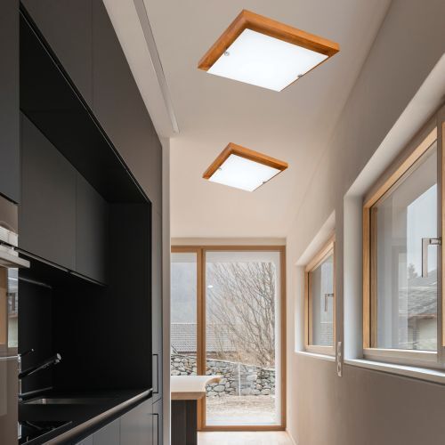 Plafonnier LED ERIN bois polyvalent carré
