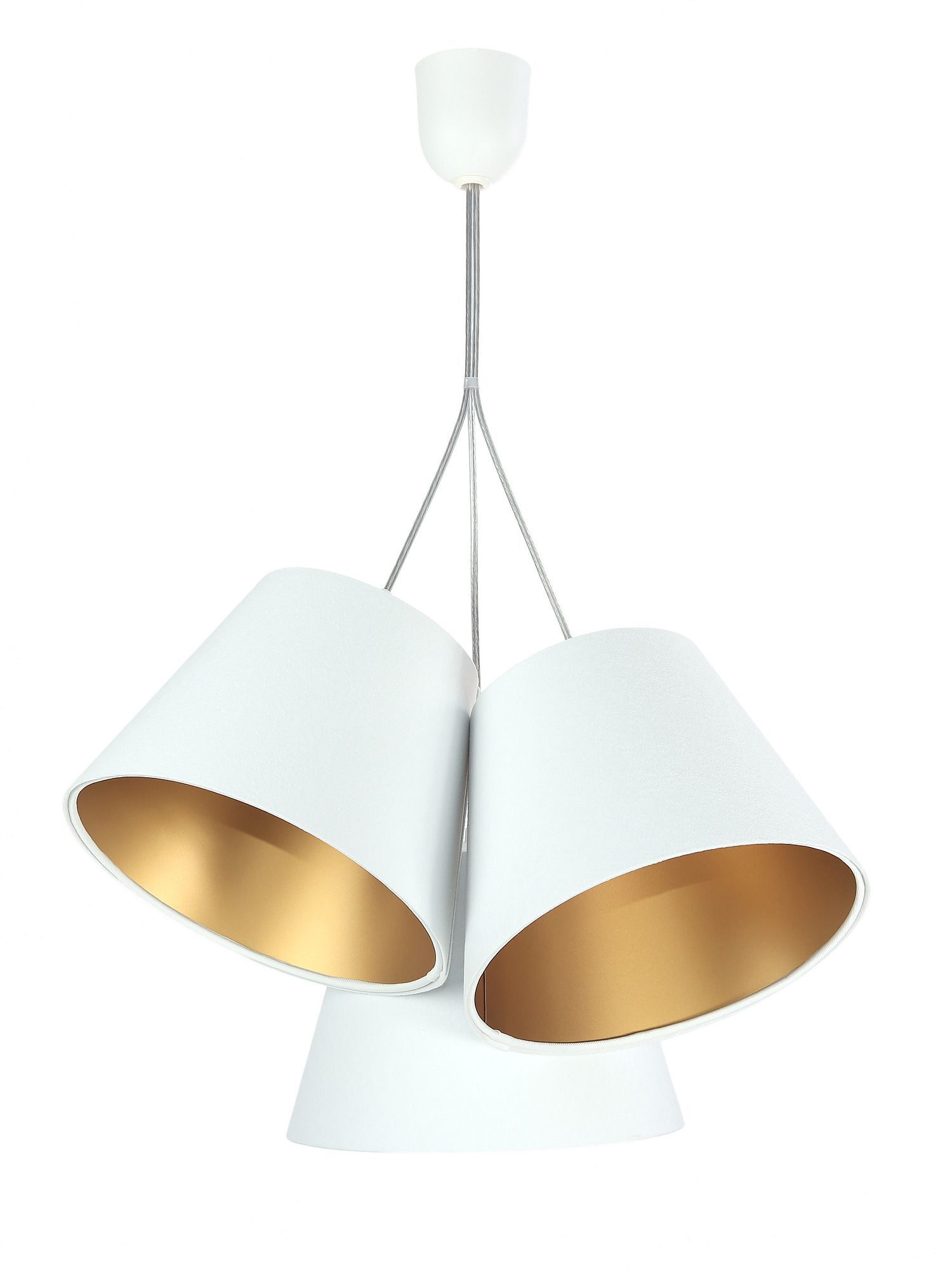 Suspension Blanc Or Tissu 3xE27 Rétro Table à manger
