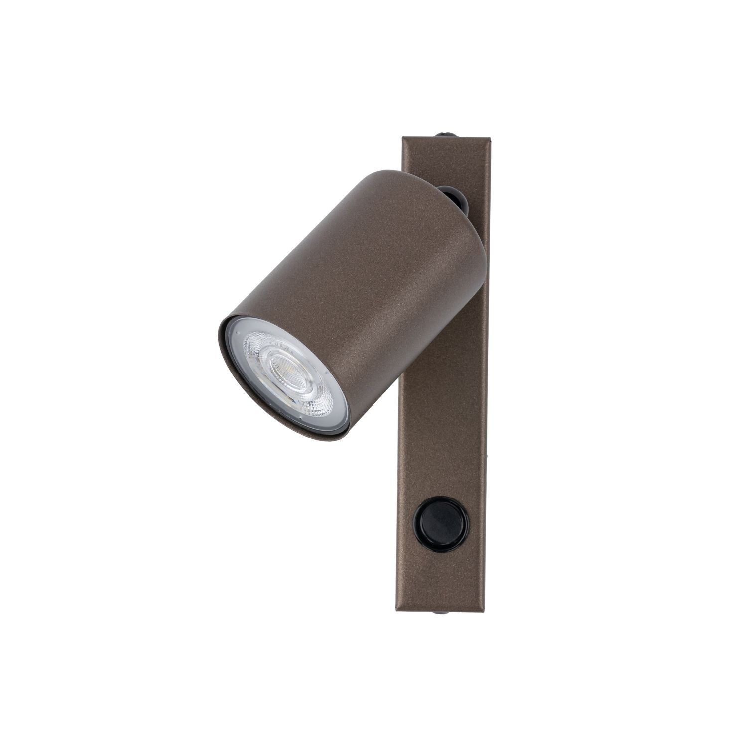 Spot mural en métal avec interrupteur brun GU10 orientable H : 22 cm