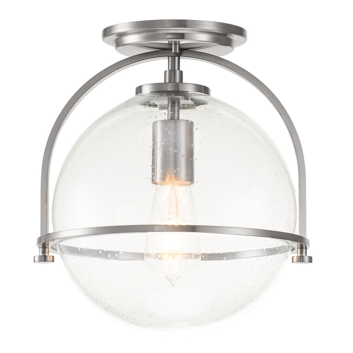 Lampe de plafonnier métal verre D : 28,2 cm rond E27 SAGAR