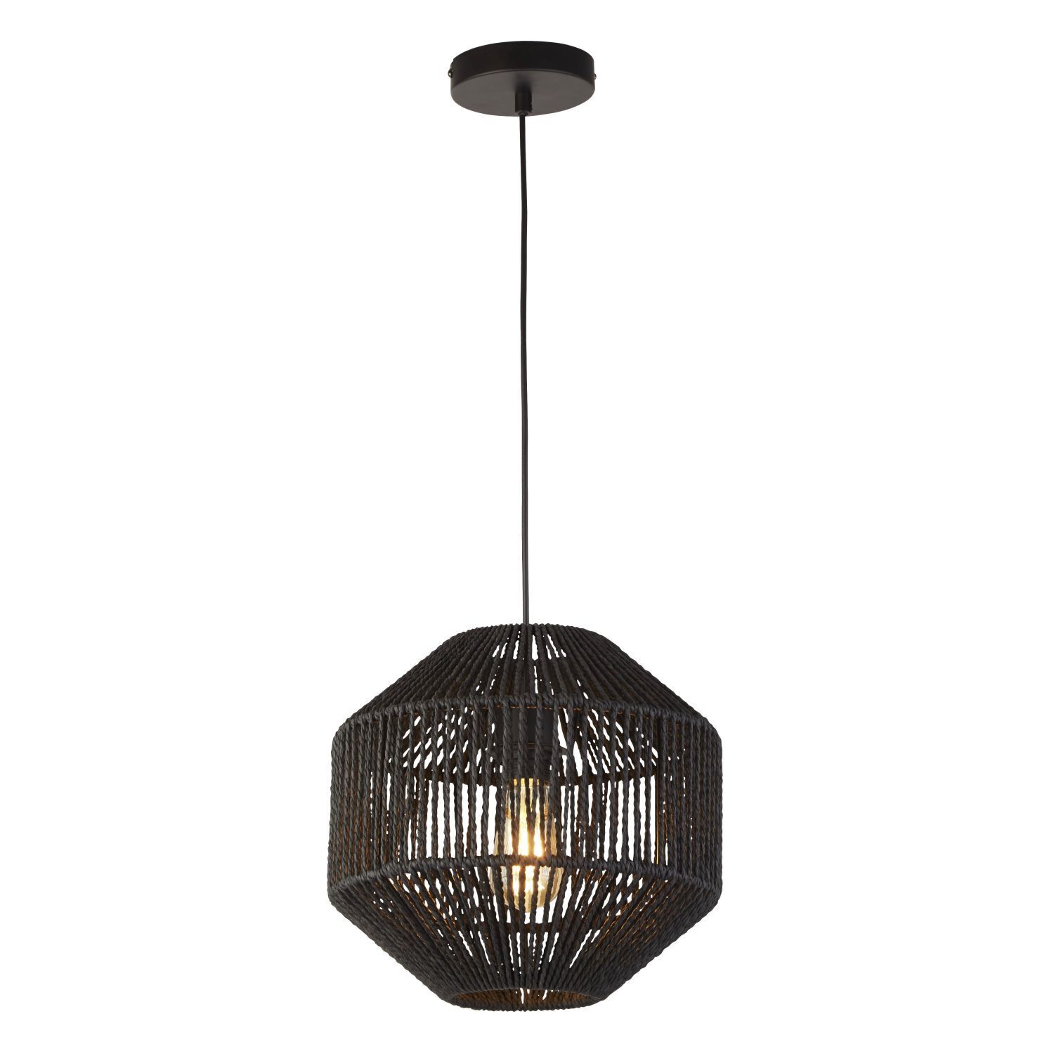 Suspension corde Noir E27 Ø 30 cm H : max. 1,5 m Moderne